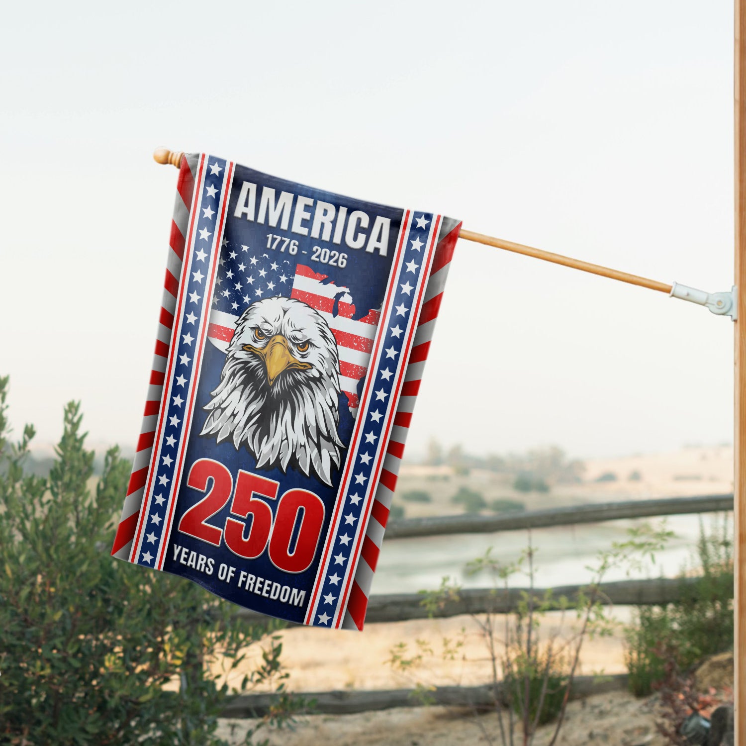 America 1776 - 2026 250 Years Of Freedom House Flag 28''x40'' Twin-Side Printing