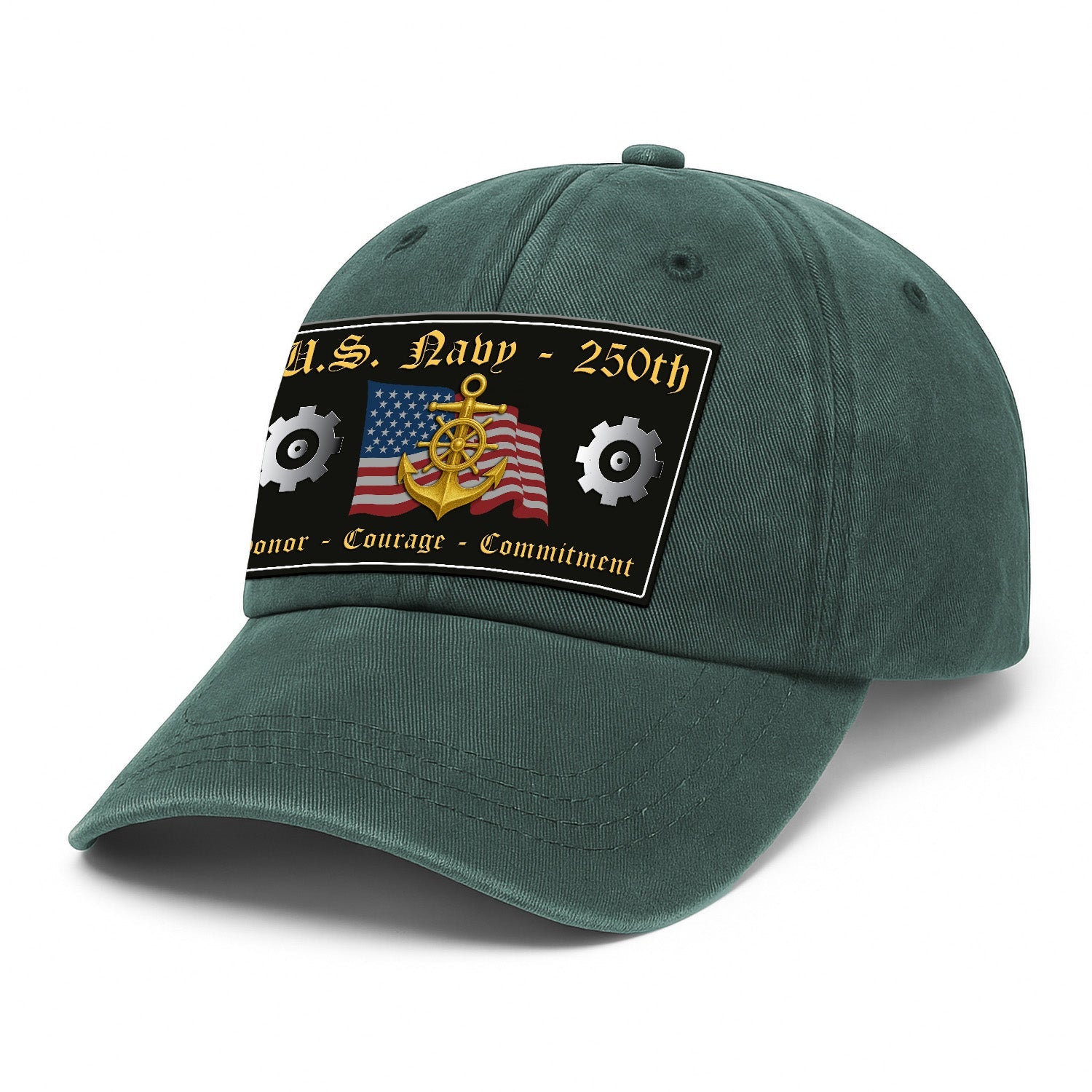 Custom Ranks US Navy Premium Washed Denim Cap DC018