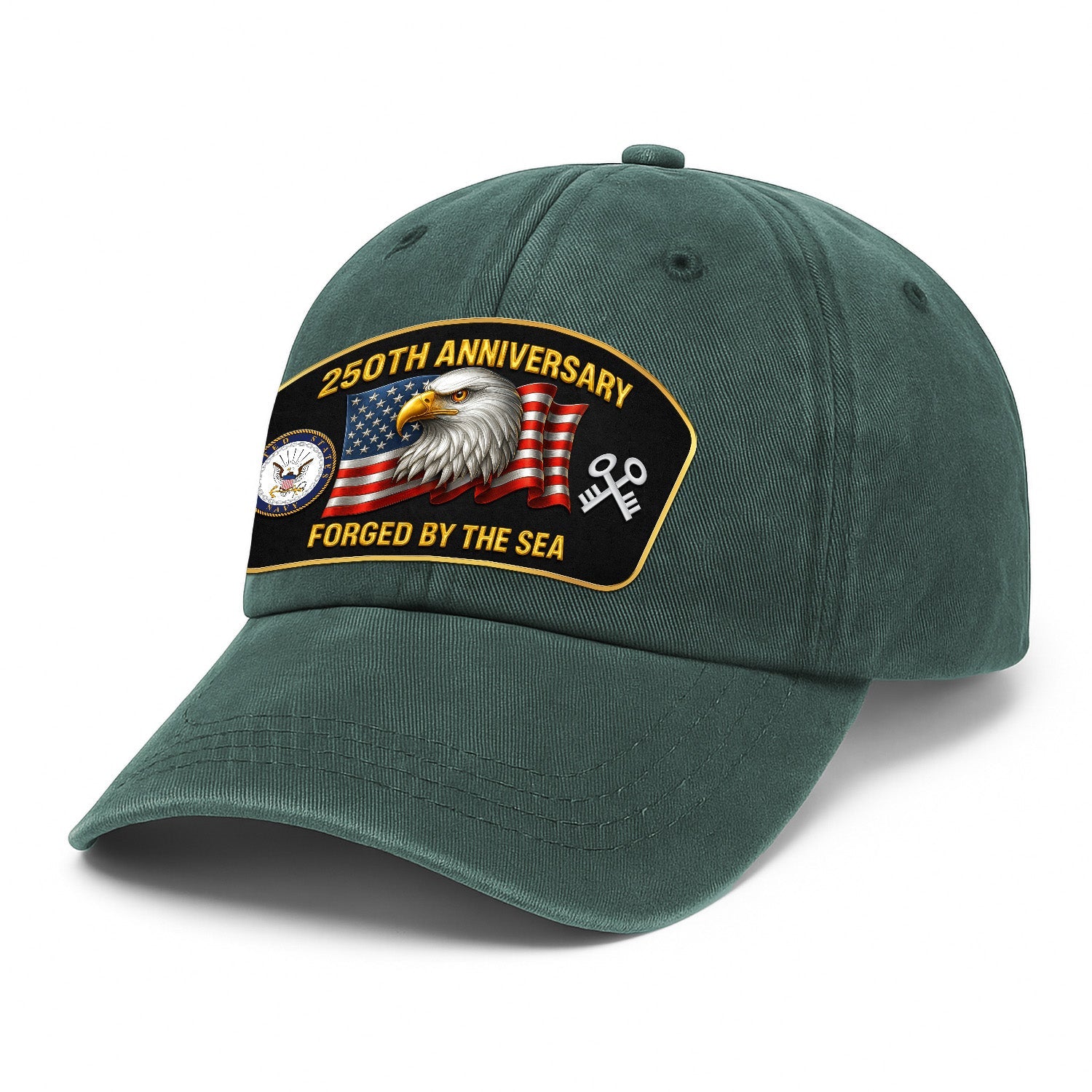 Custom Ranks US Navy Premium Washed Denim Cap DC021