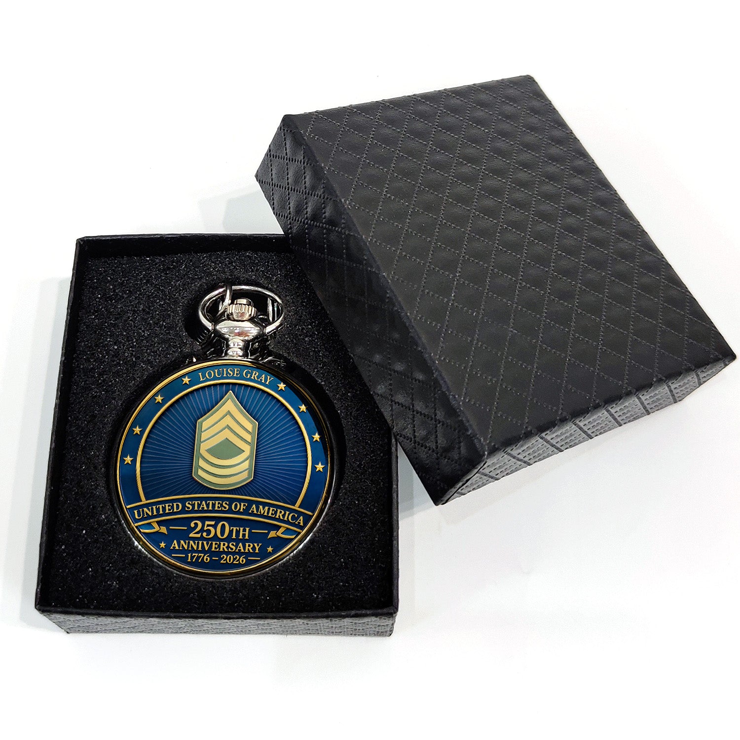US Army 250th Anniversary Pocket Watch Personalized Gift