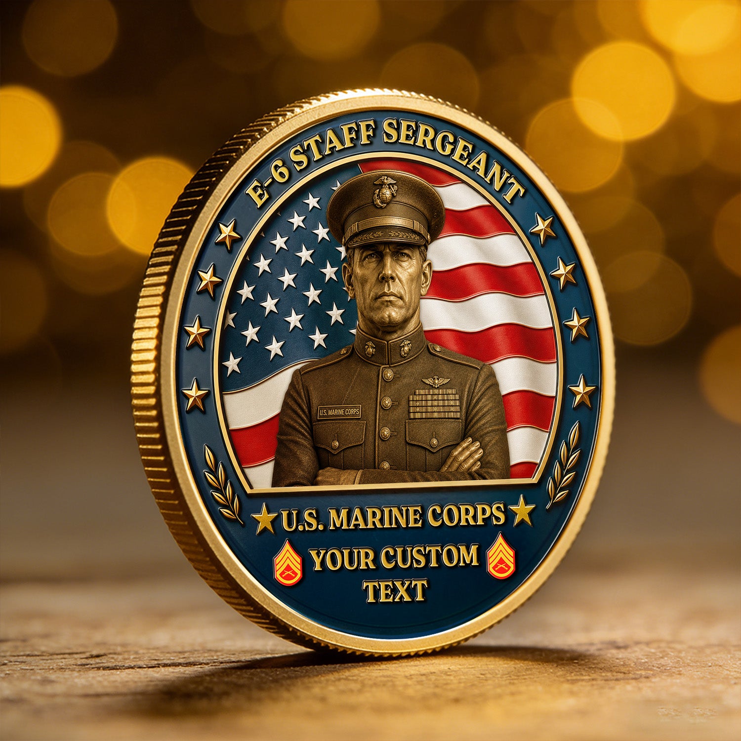 Custom U.S. MARlNES Veteran Coin with Photo – Personalized Military Keepsake