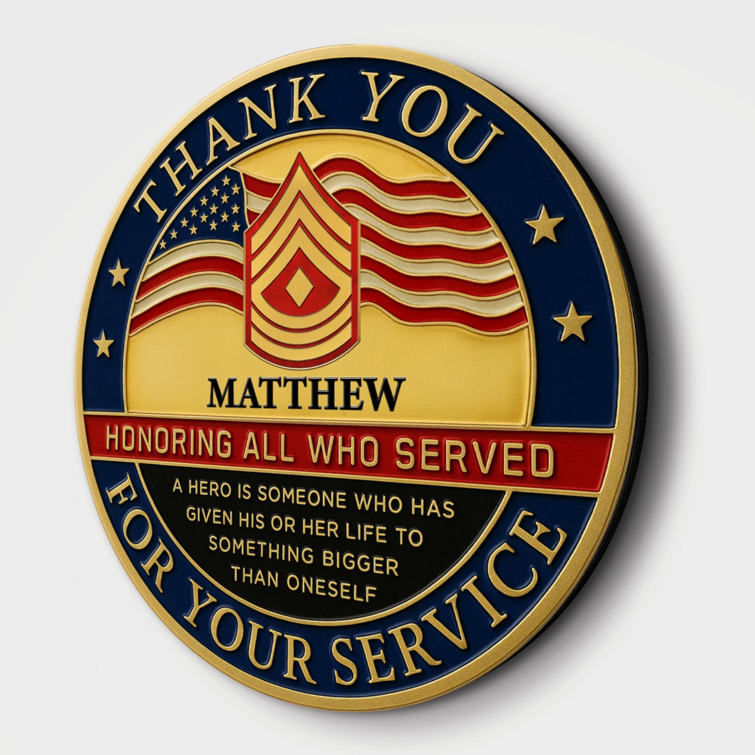 Personalized US MARlNE Round Wooden Sign