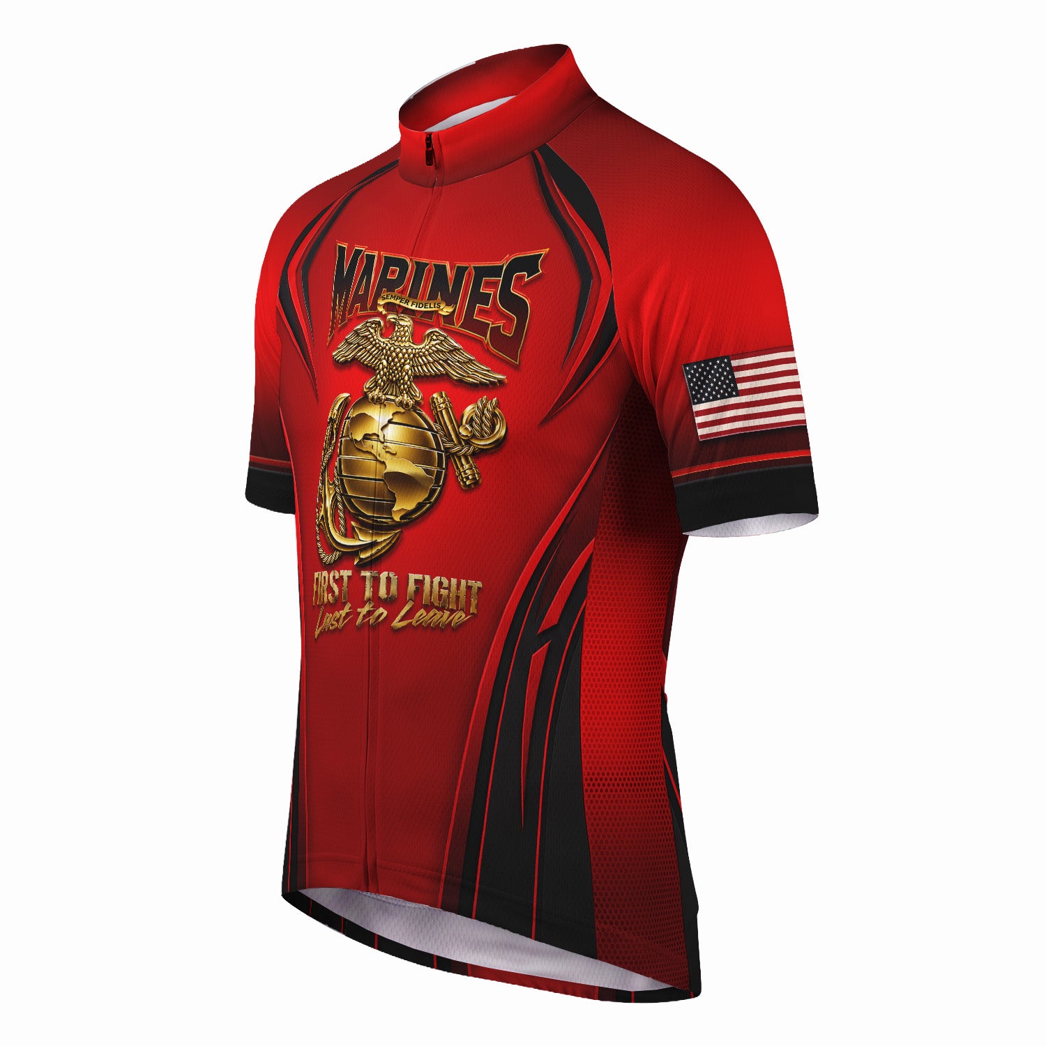 Custom USMC Cycling Jersey Personalized Marine Veteran Rank Bike Jersey