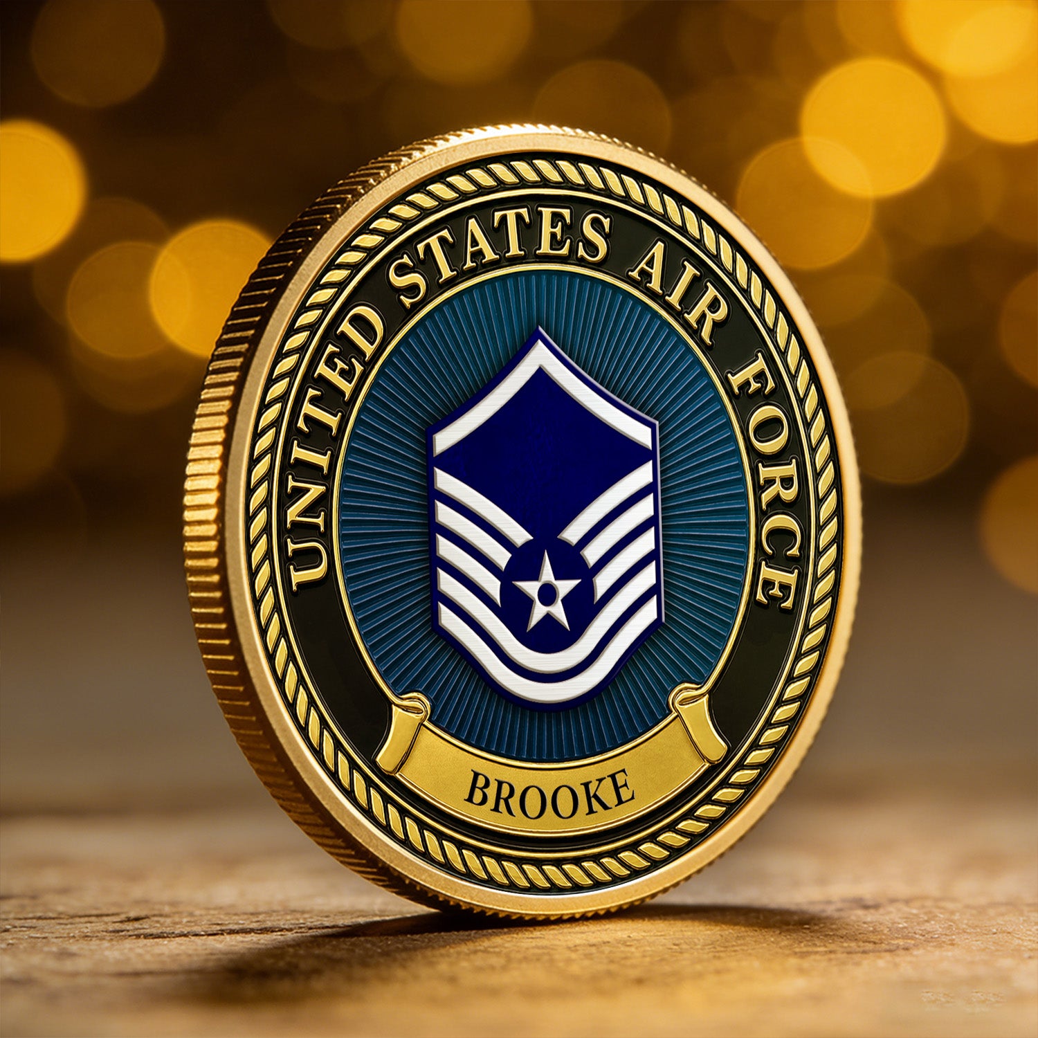 Custom Air Force Challenge Coin Personalized Rank Name Gift