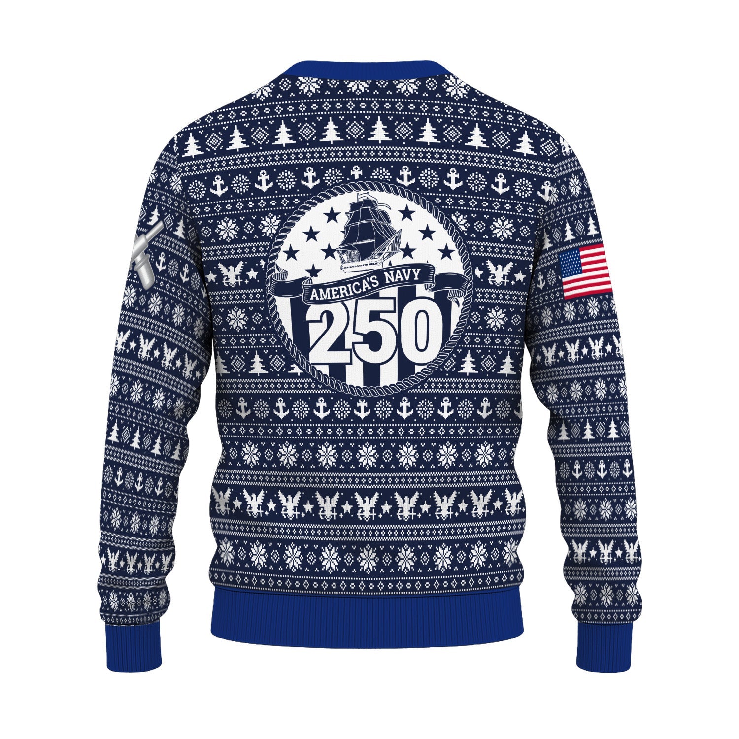 Personalized US Navy Christmas Ugly Sweater KRUST11