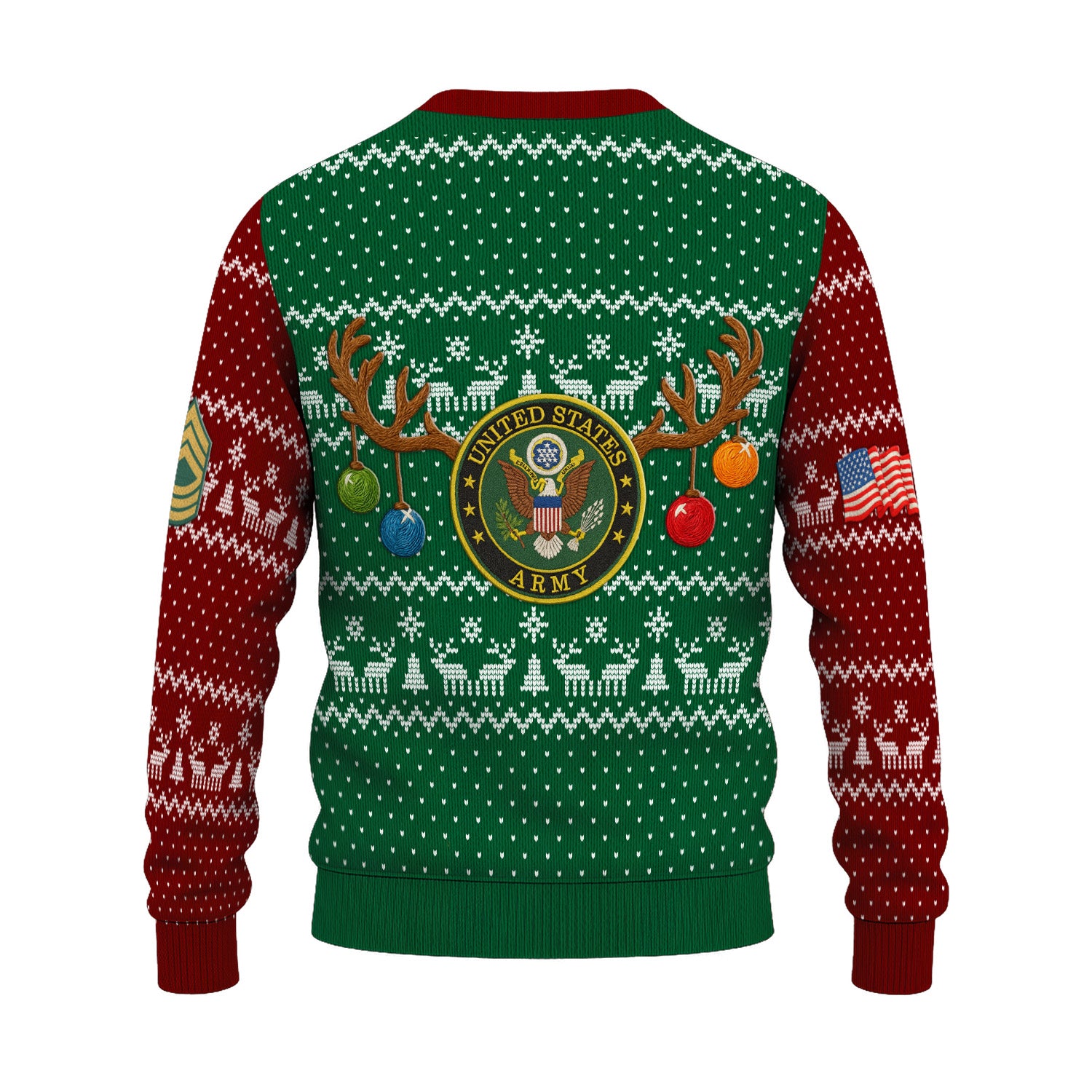 Personalized US Army Ugly Christmas Sweater KRUST21