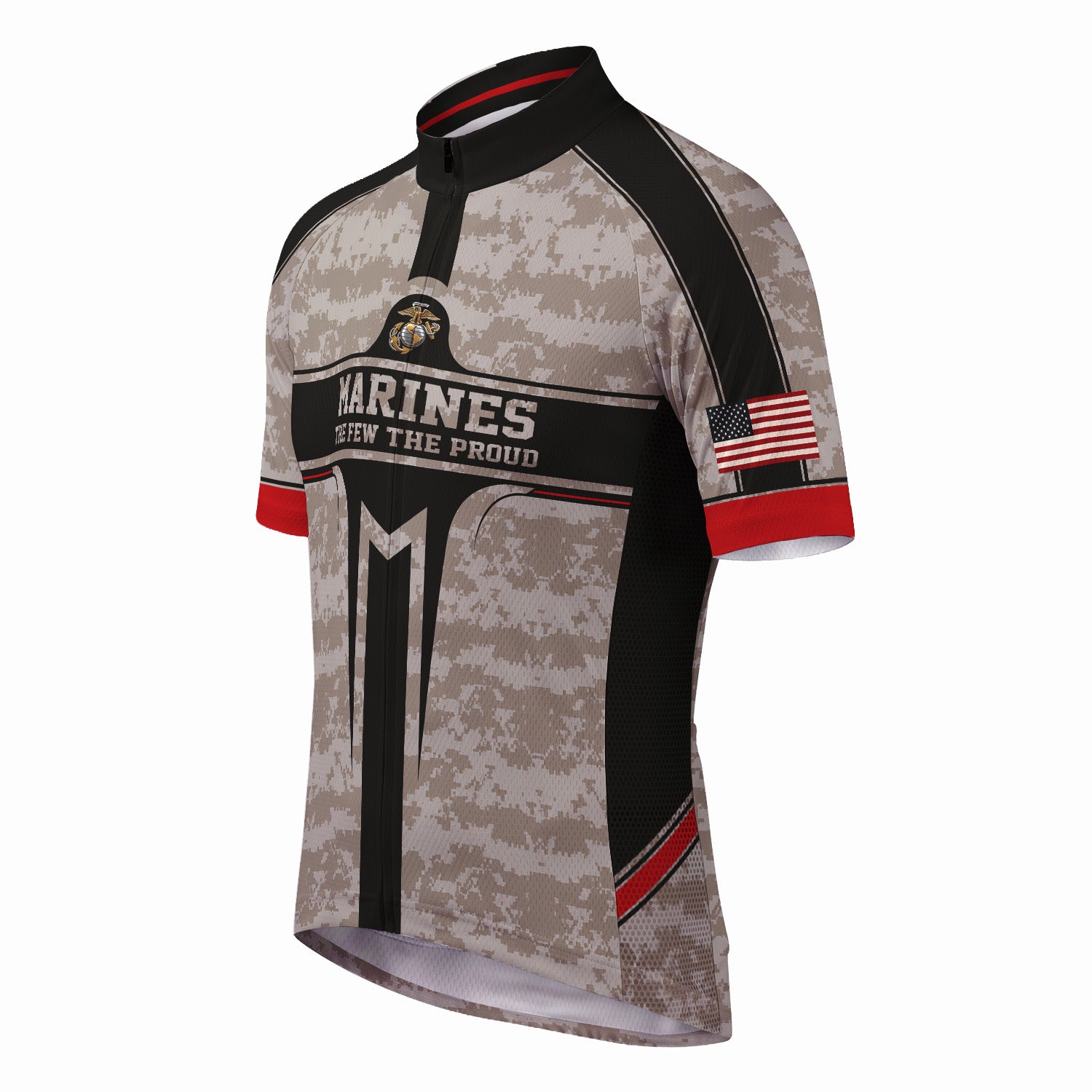 Personalized USMC Cycling Jersey Custom Name & Rank Marine Veteran Shirt