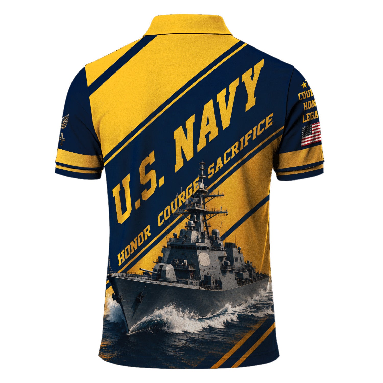 Personalized US Navy Sailor 3D All-Over Print Polo Shirt