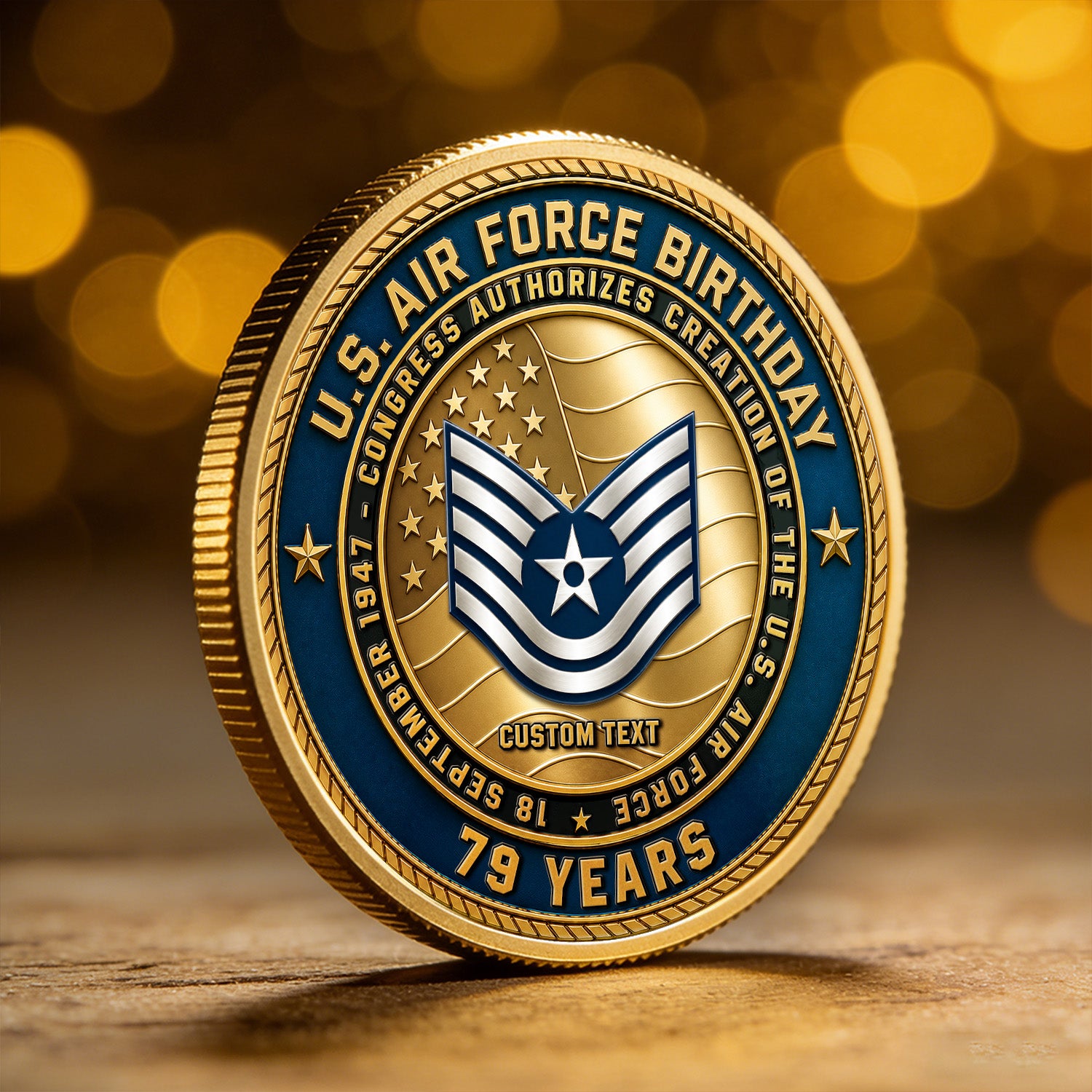 Personalized USAF Rank Name 3D Challenge Coin