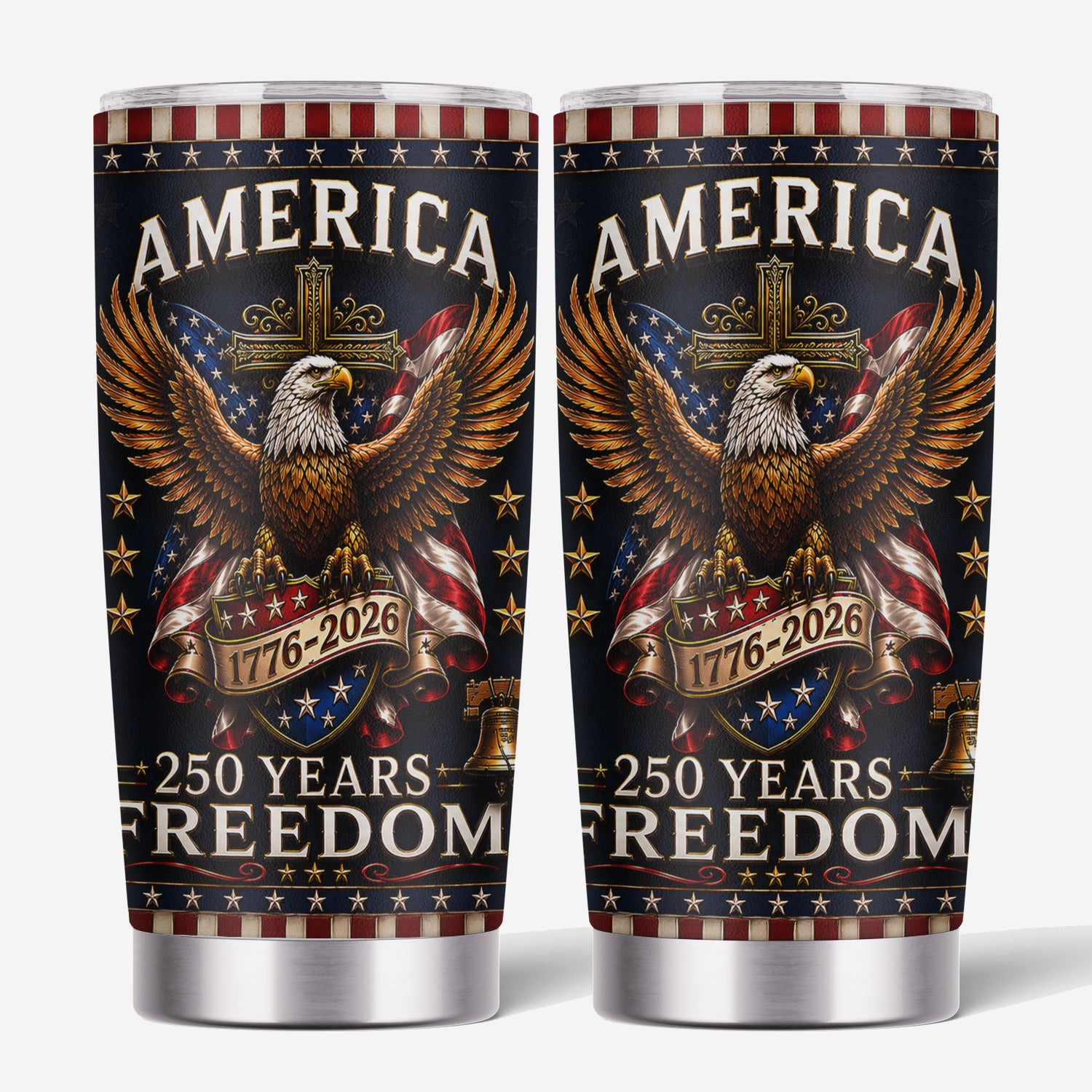 America 250 Years Freedom Christian Eagle 20oz Tumbler