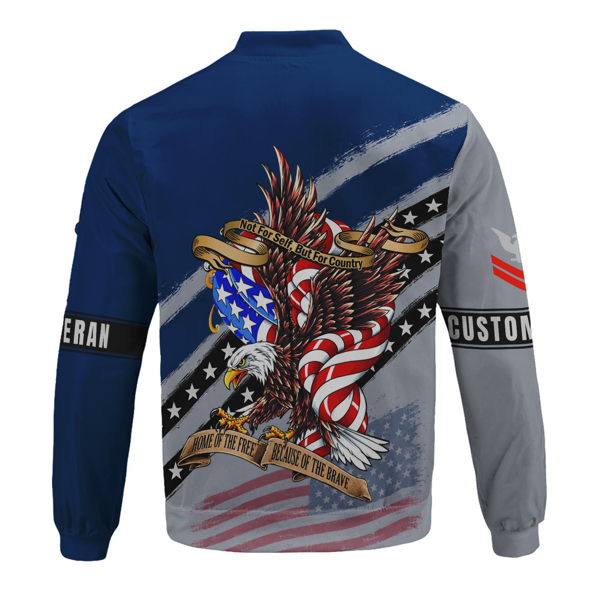 Personalized US Navy Bomber Jacket Custom Rank Name