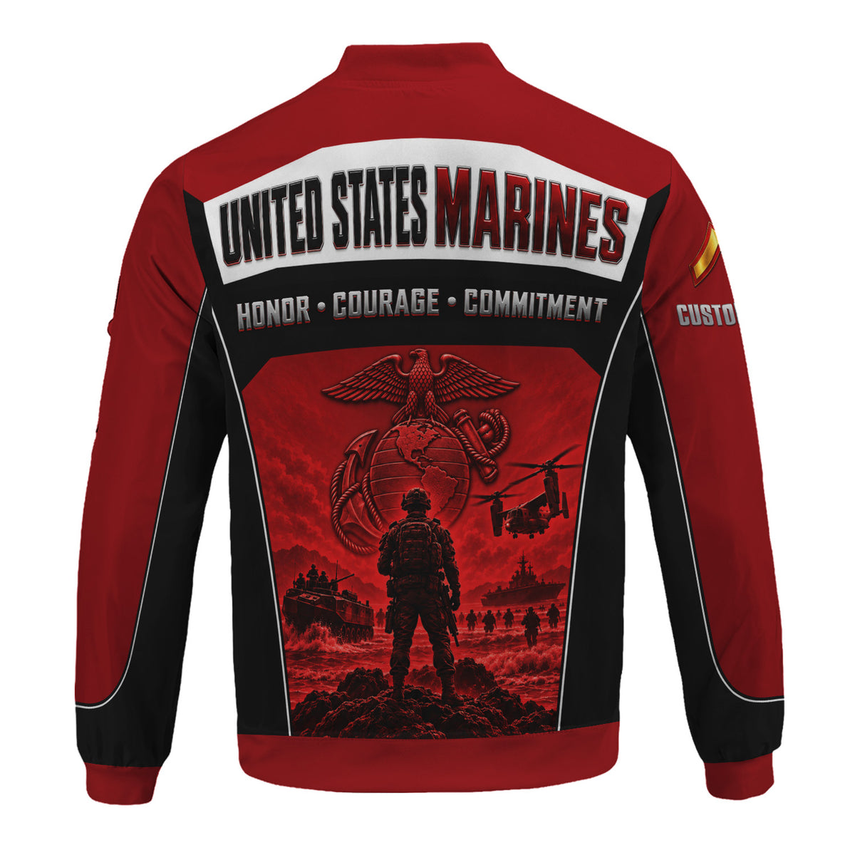 Custom Name Rank U.S. Marine Corps Military Bomber Jacket