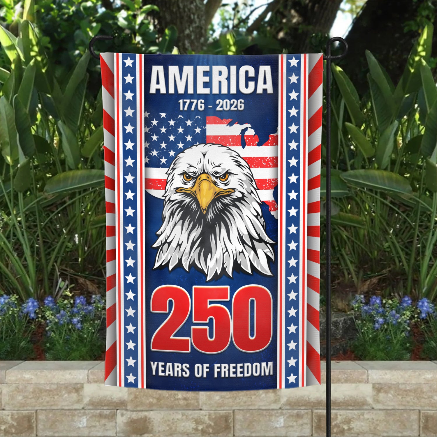 America 1776 - 2026 250 Years Of Freedom Garden Flag 12''x18'' Twin-Side Printing