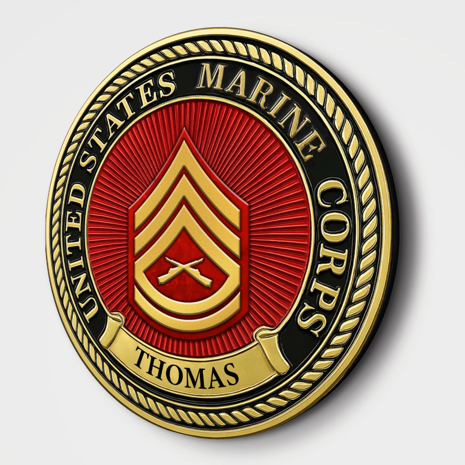 Personalized MARlNE Corps Wooden Sign – Custom Rank & Name Military Wall Art