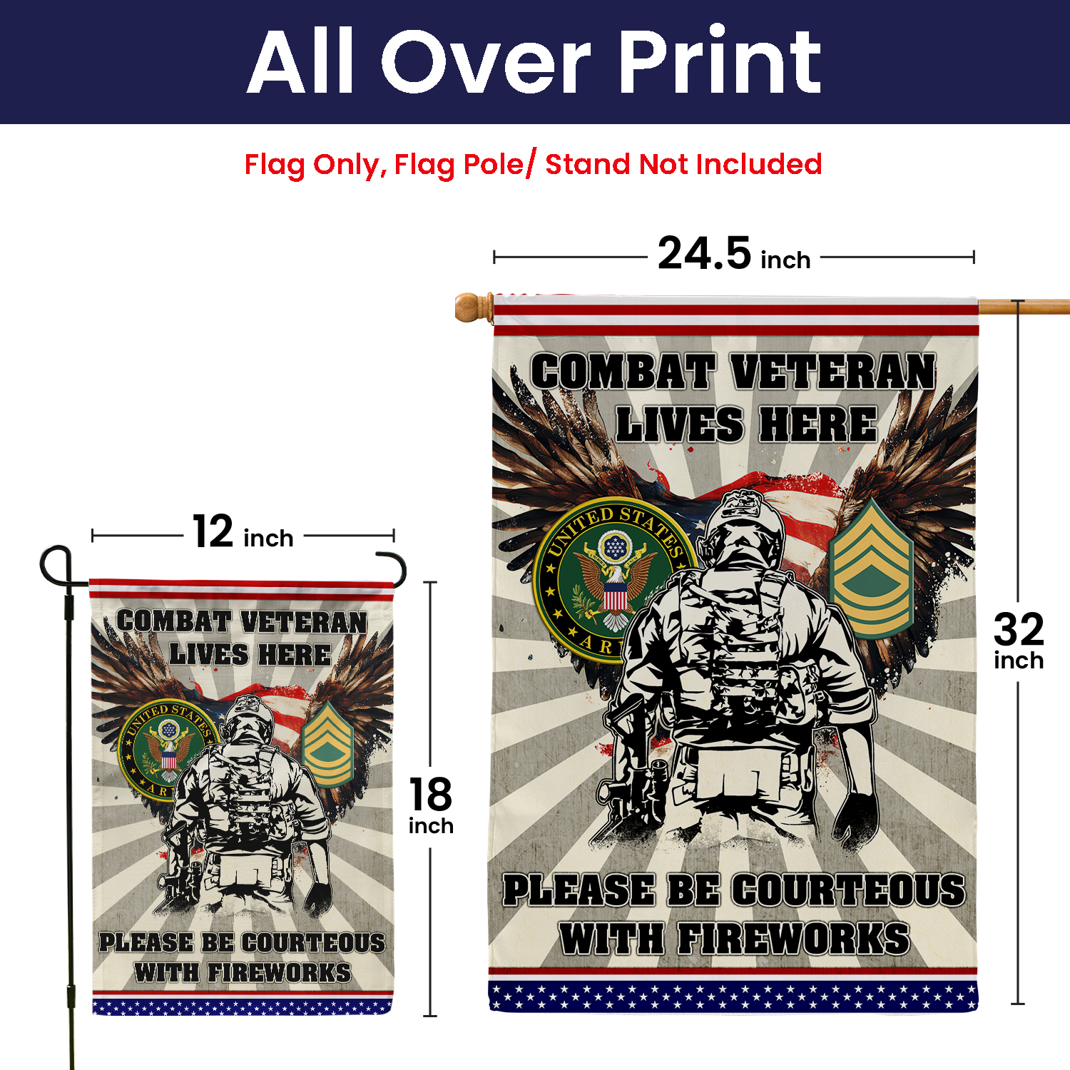 Personalized US Military Logo/Insignia KFLAG04 Garden Flag, House Flag Twin-Side Printing