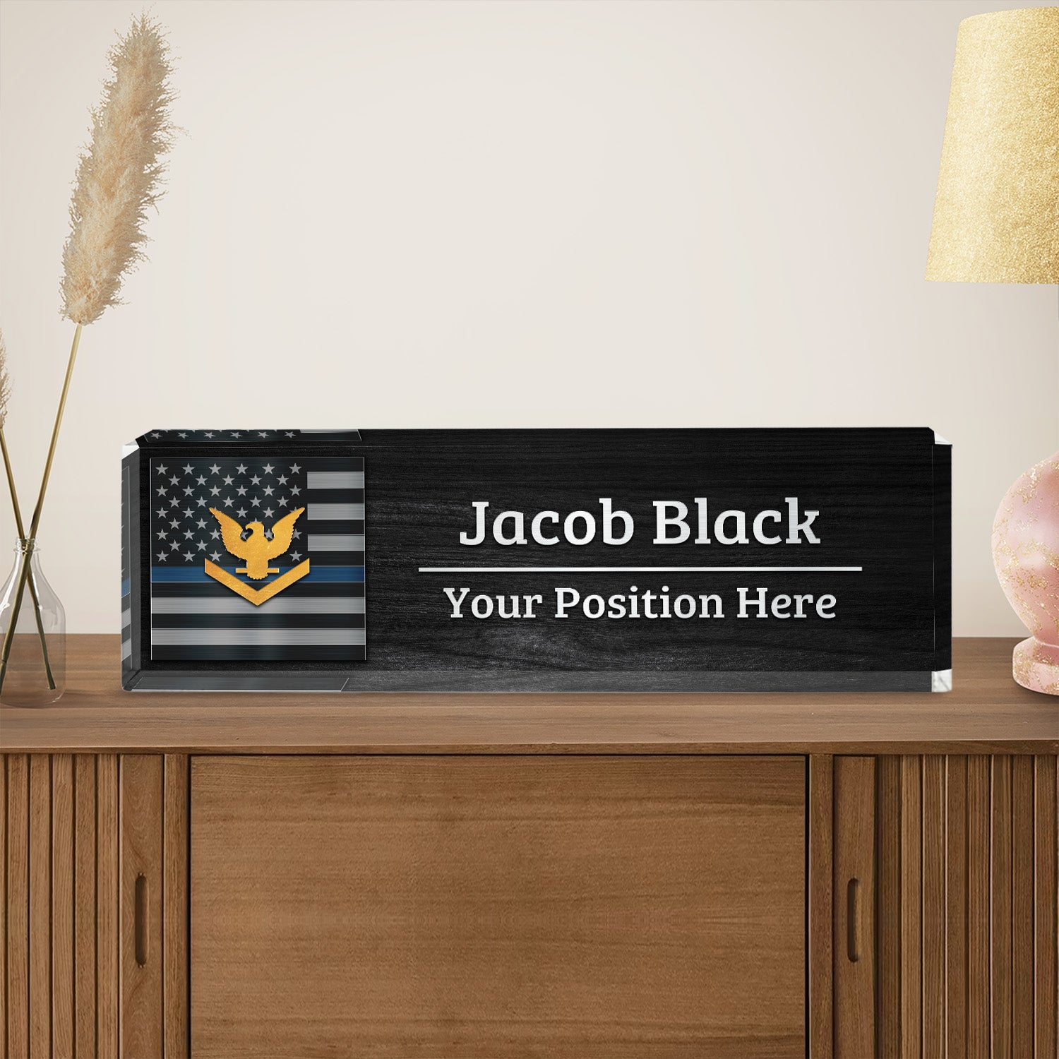 US Navy Personalized Plaque – Custom Desk Nameplate Gift