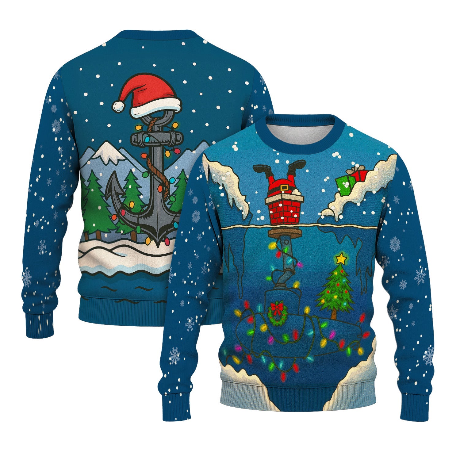 US Navy Submarine Light Christmas Ugly Sweater