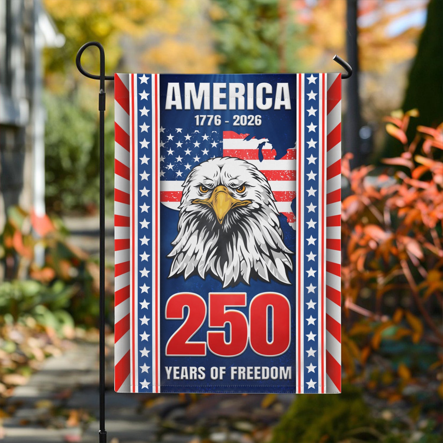 America 1776 - 2026 250 Years Of Freedom Garden Flag 12''x18'' Twin-Side Printing