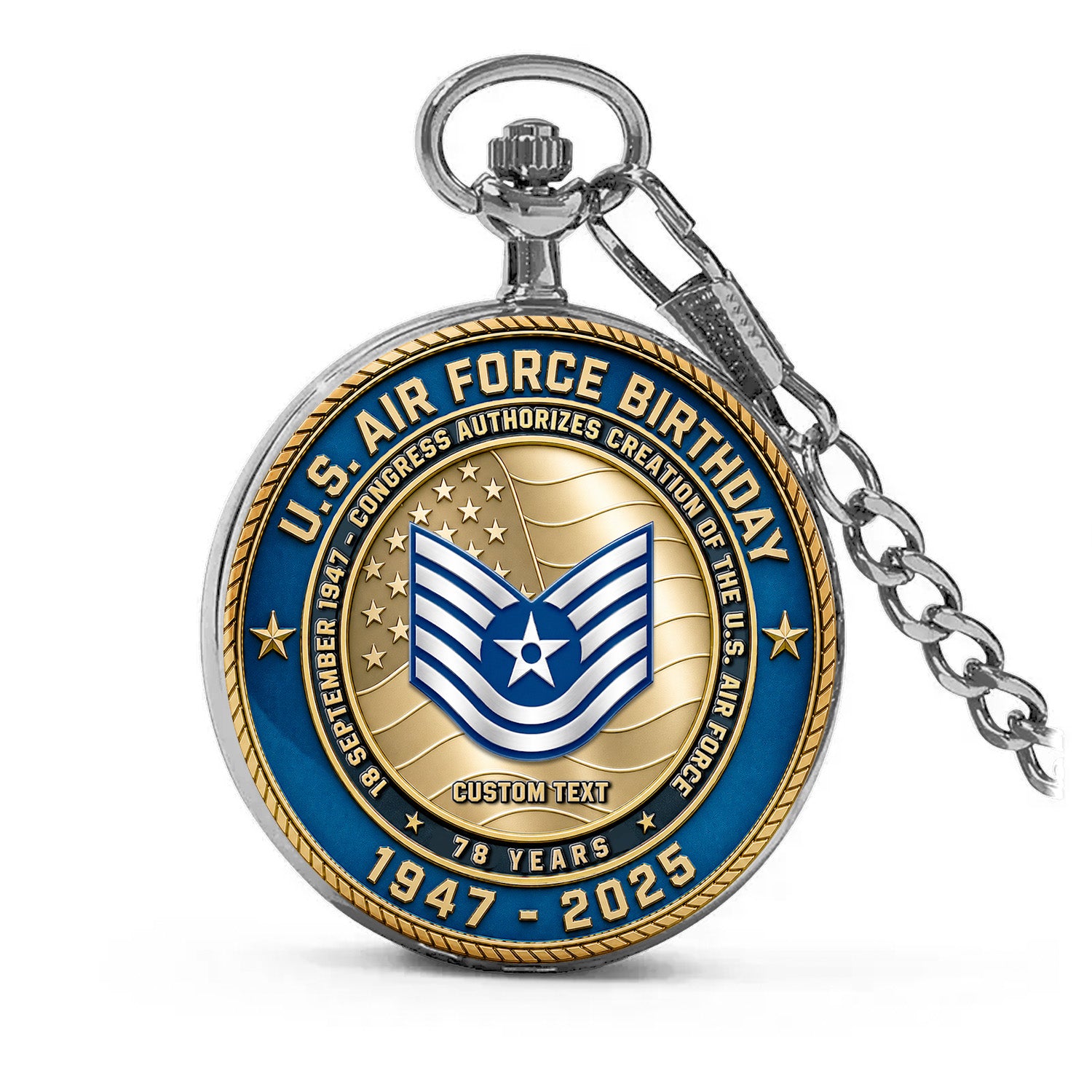 Personalized Air Force Pocket Watch 250th Anniversary Gift