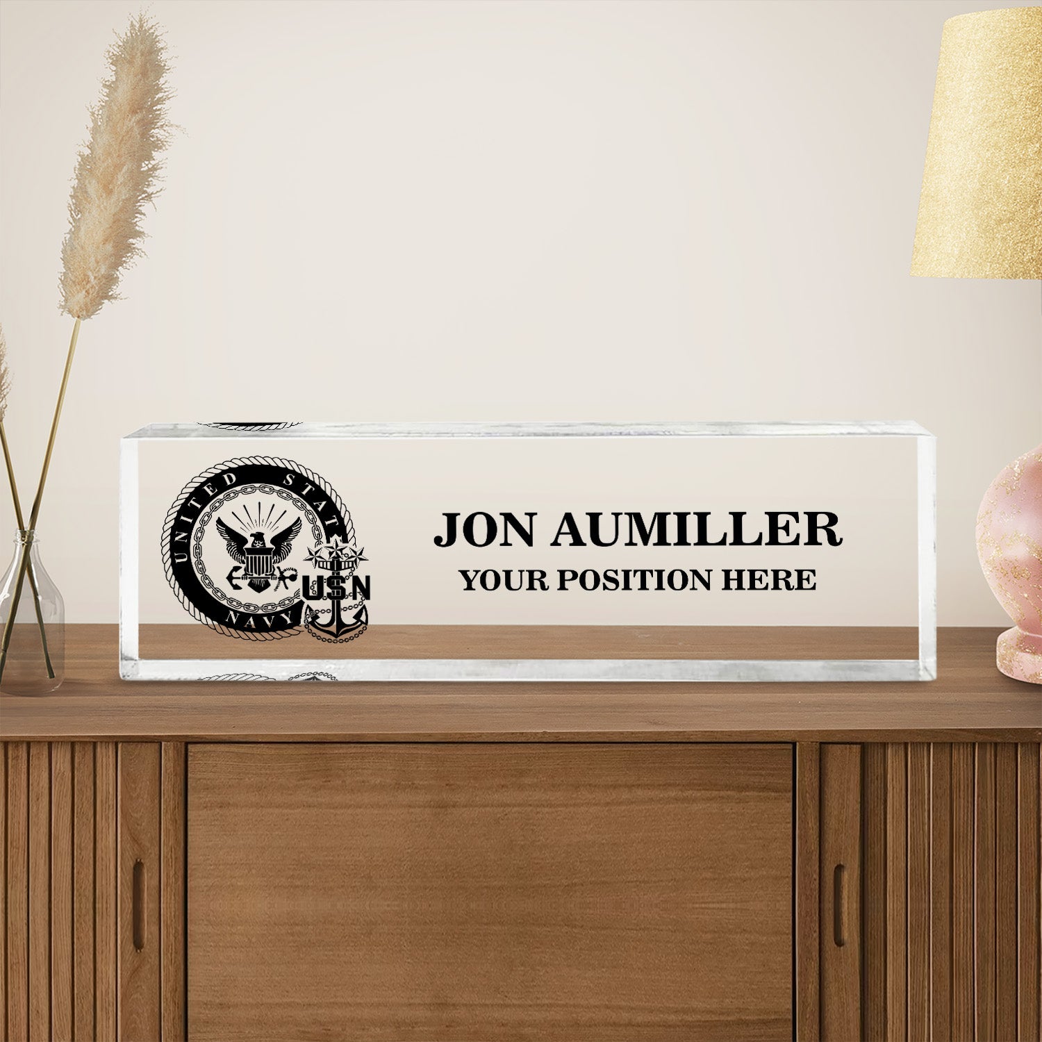 Personalized US Navy Desk Acrylic Plaque