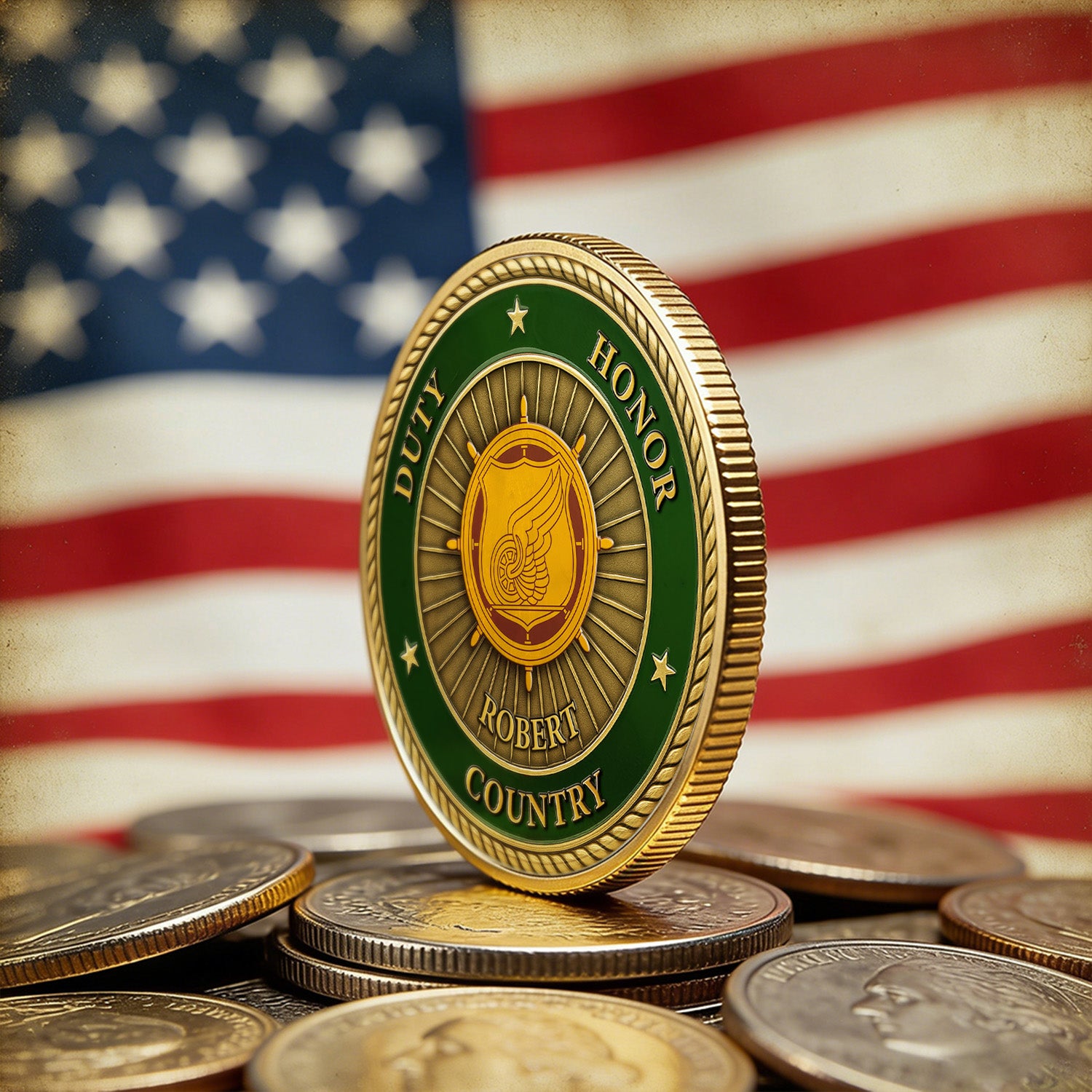 Personalized Challenge Coin US Army Rank Name Gift