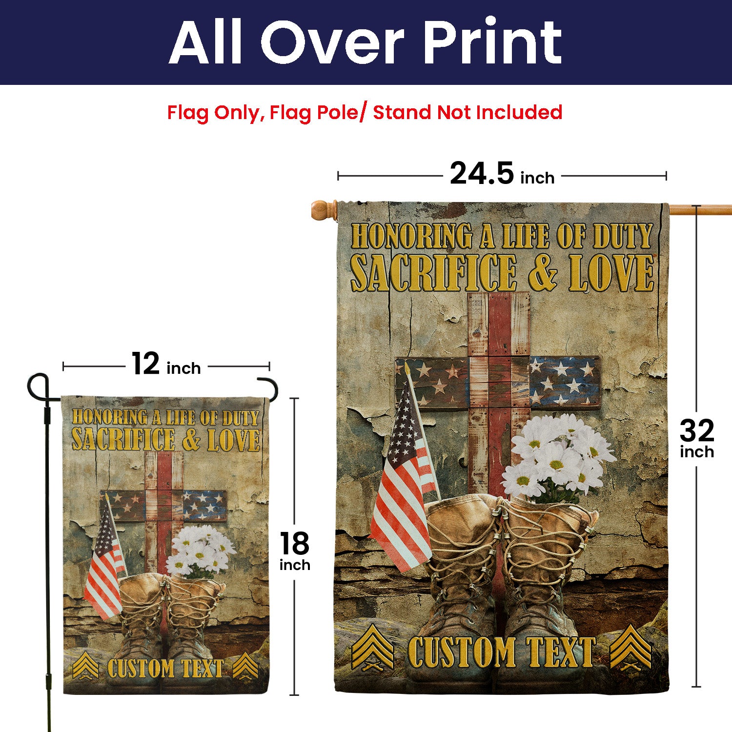 Personalized US Military Logo/Insignia And Text KFLAG33 Garden Flag, House Flag Twin-Side Printing
