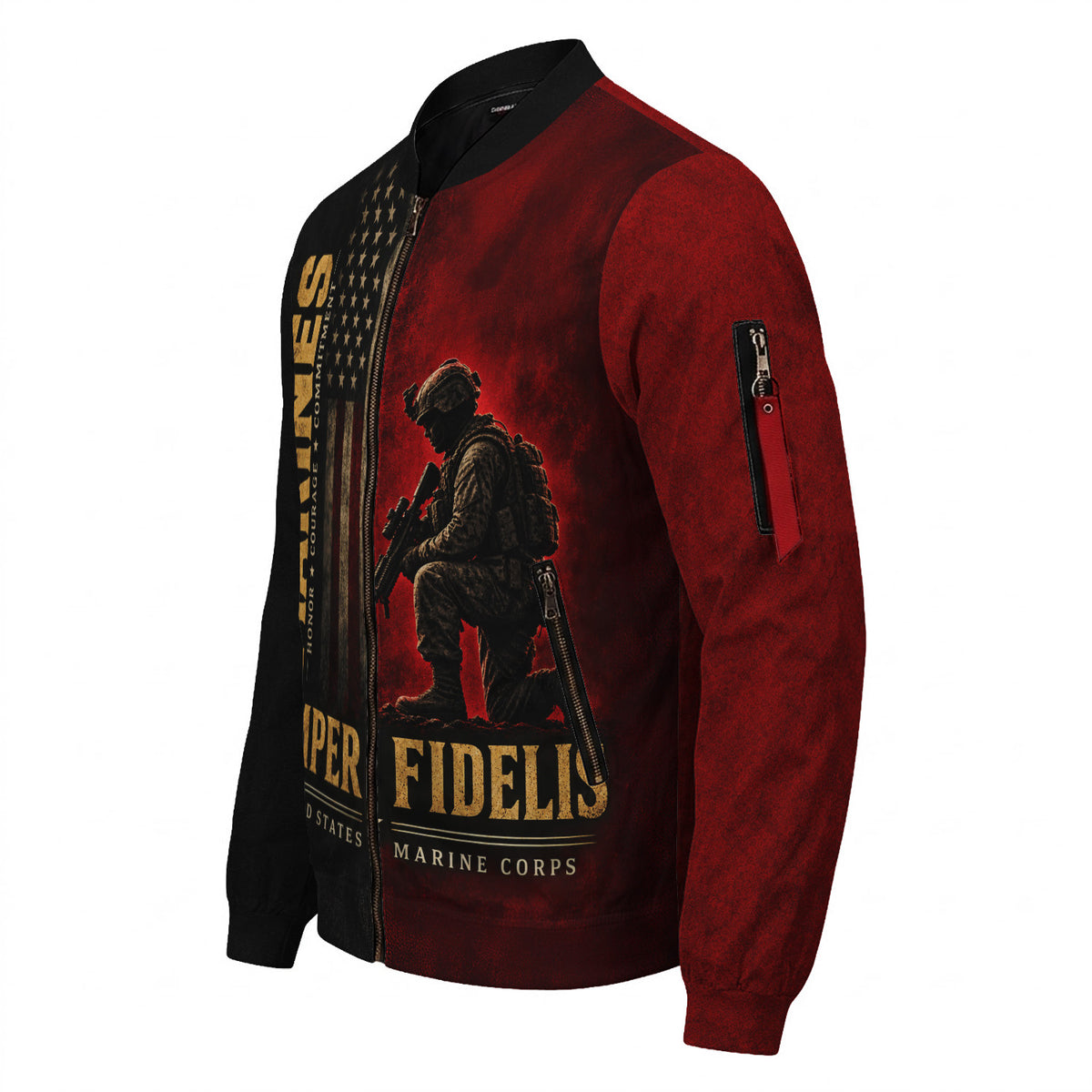 Personalized Name Rank U.S. Marine Corps Military Bomber Jacket