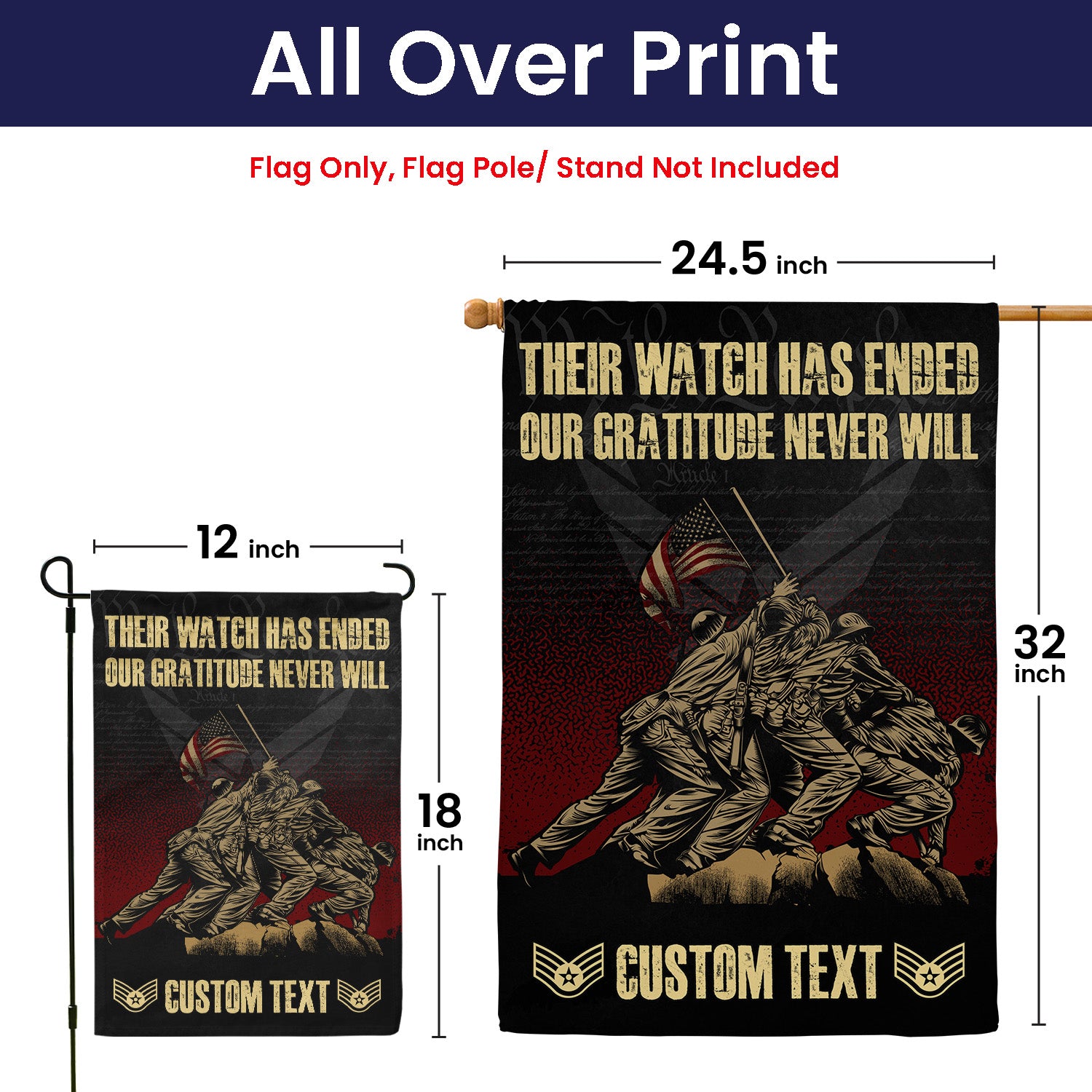 Personalized US Military Logo/Insignia And Text KFLAG34 Garden Flag, House Flag Twin-Side Printing