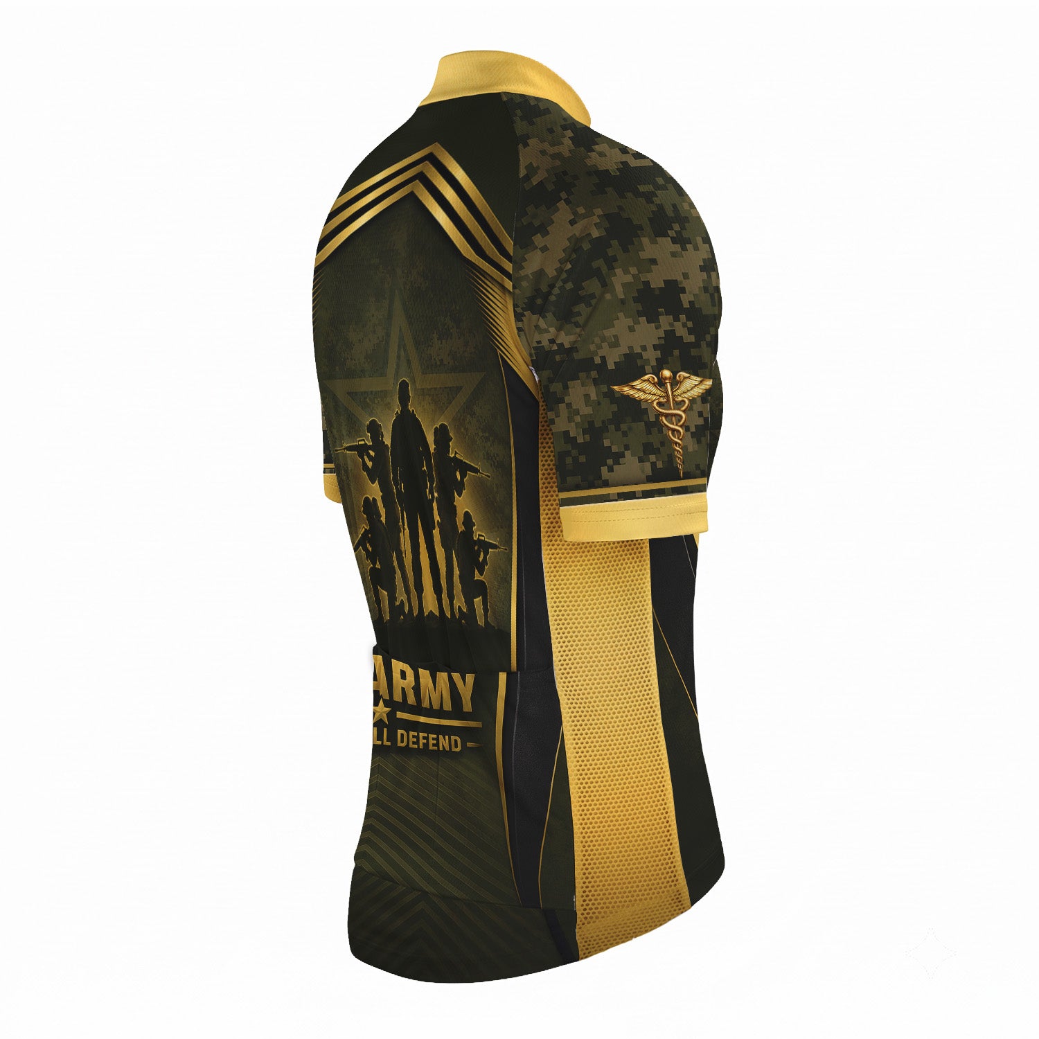 Personalized U.S. Army Cycling Jersey Custom Name & Rank Veteran Shirt