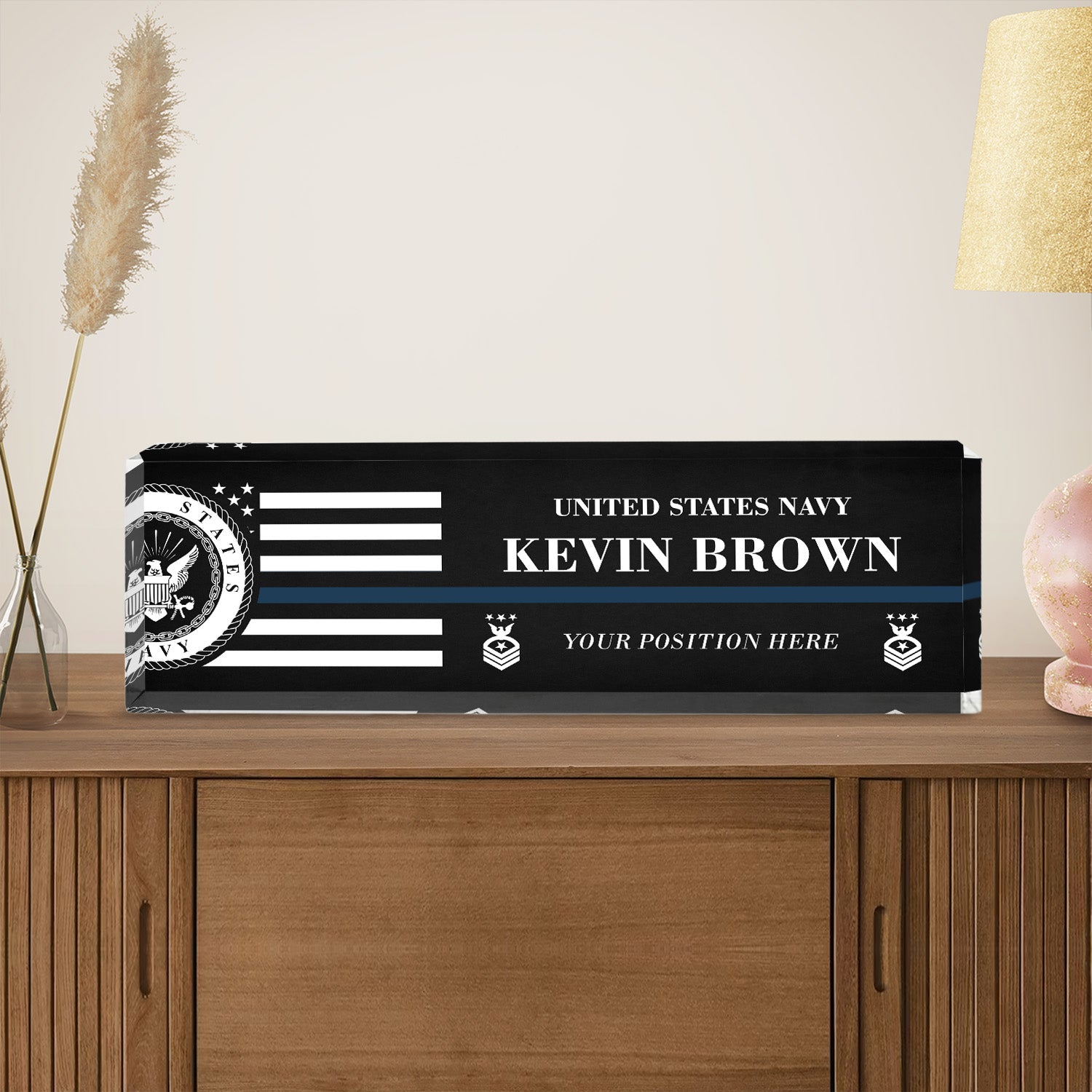 US Army Custom Desk Plaque – Personalized Name & Rank