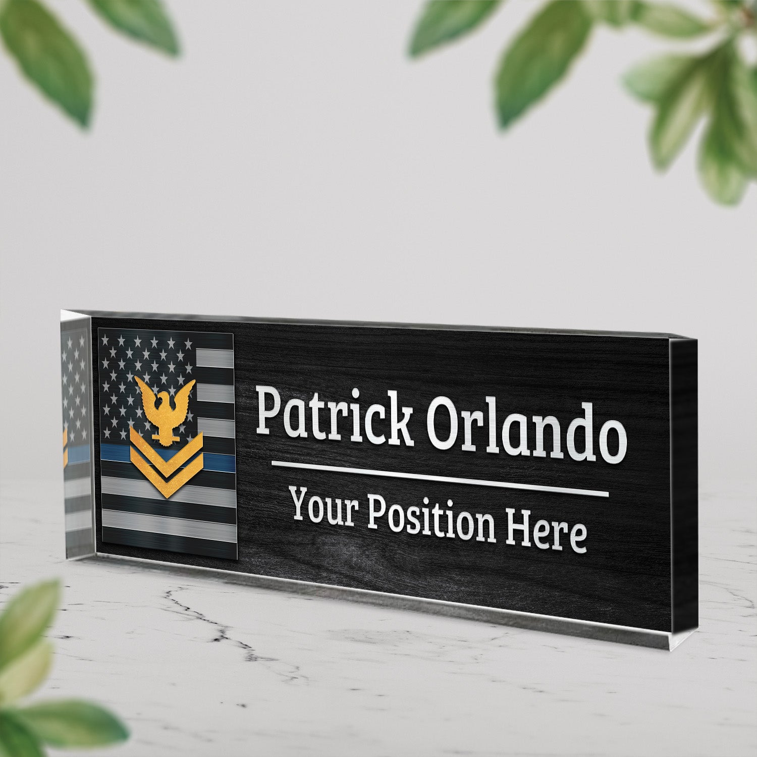 US Navy Personalized Plaque – Custom Desk Nameplate Gift