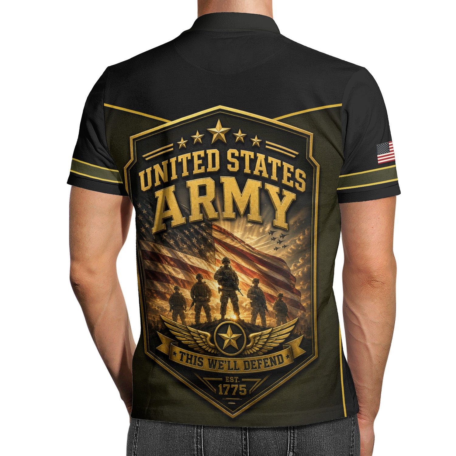 Personalized US Army Soldier 3D All-Over Print Polo Shirt
