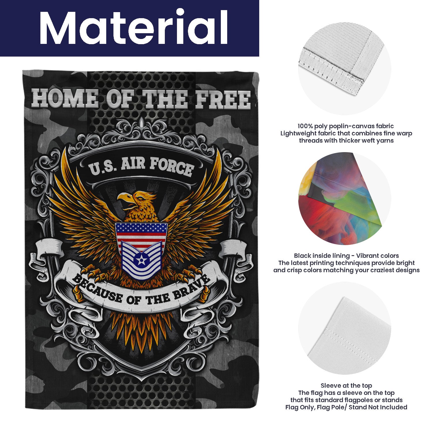 Personalized US Military Logo/Insignia And Text KFLAG18 Garden Flag, House Flag Twin-Side Printing