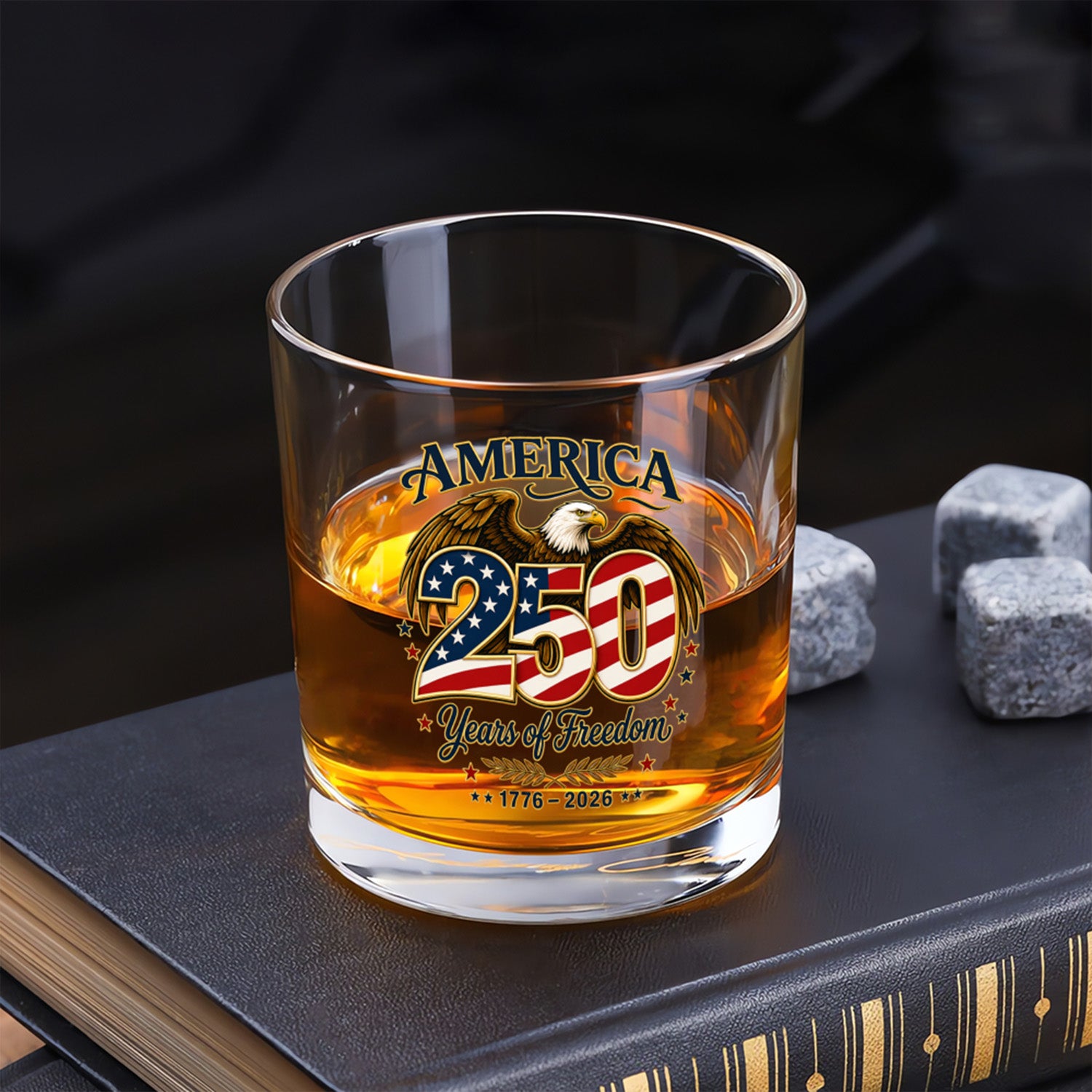 American Eagle Whiskey Glass USA 250th Anniversary