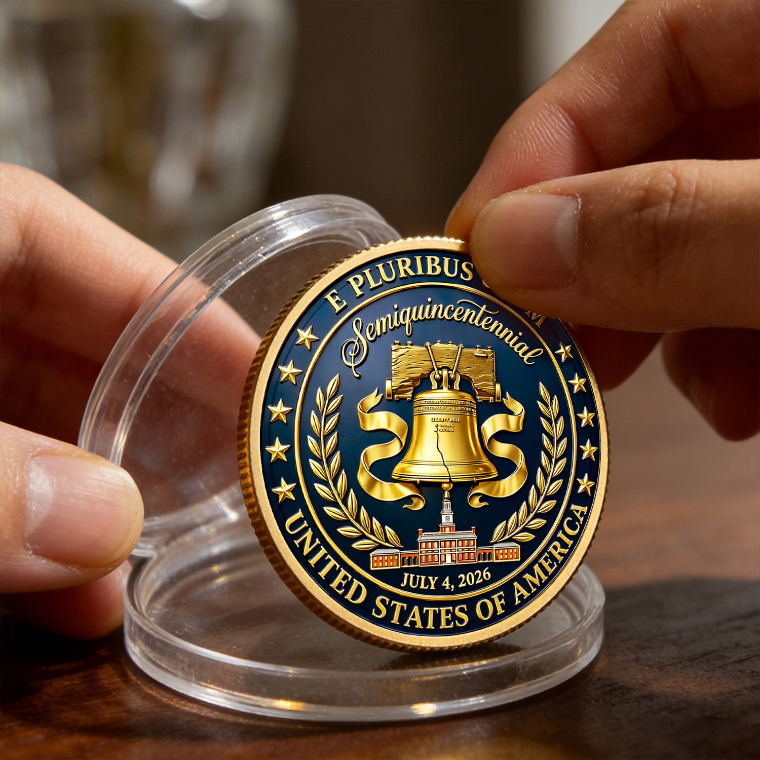 USA 250 Anniversary Coin Custom Name Rank US Navy Patriotic Gift