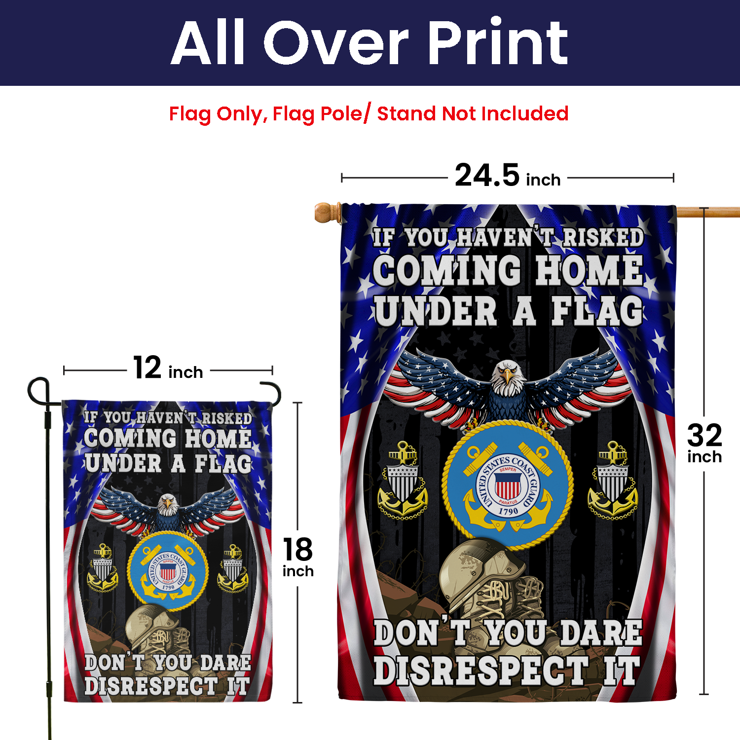 Personalized US Military Logo/Insignia KFLAG01 Garden Flag, House Flag Twin-Side Printing