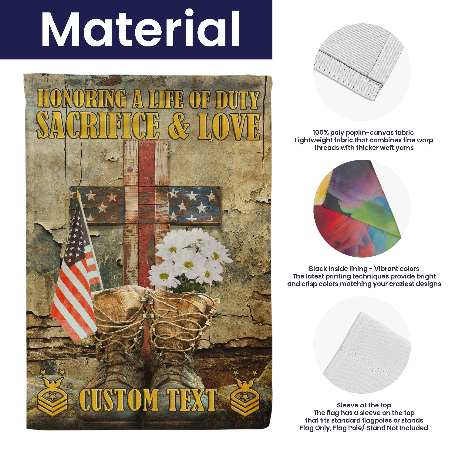 Personalized US Military Logo/Insignia And Text KFLAG33 Garden Flag, House Flag Twin-Side Printing