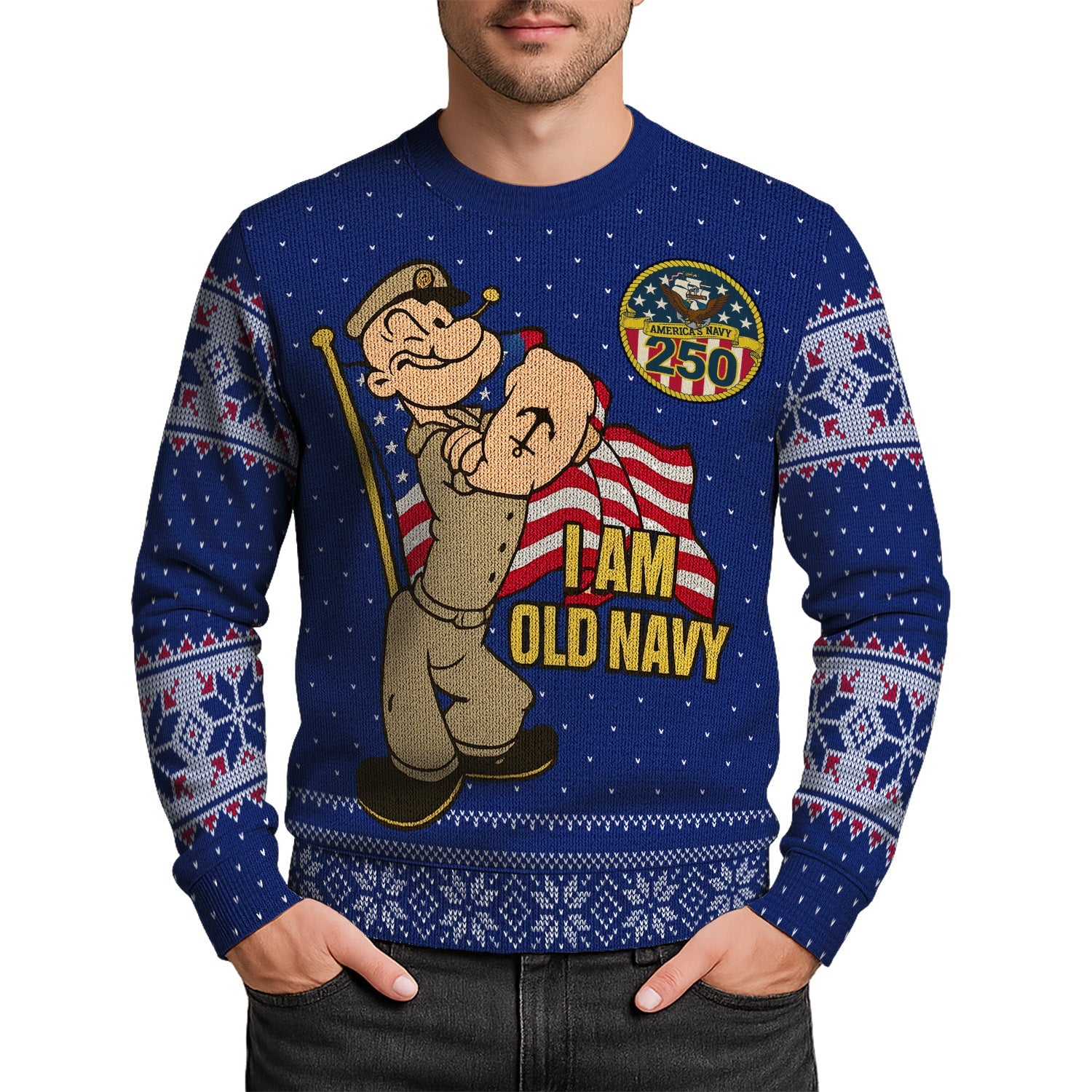I Am Old Navy Christmas Ugly Sweater