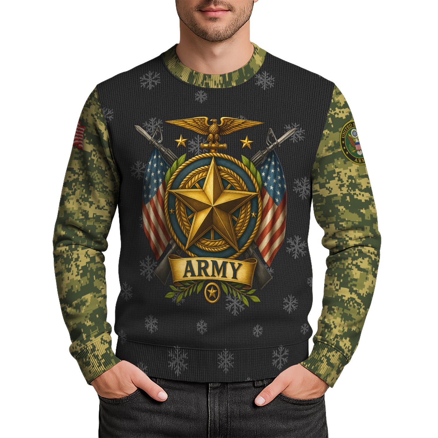 US Army Proudly Served Ugly Christmas Sweater