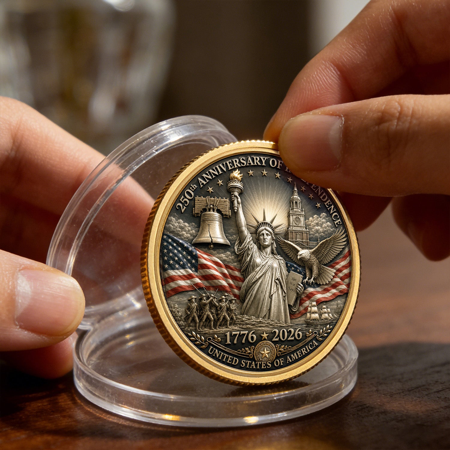 Custom USMC Rank Name We The People 3D Challenge Coin