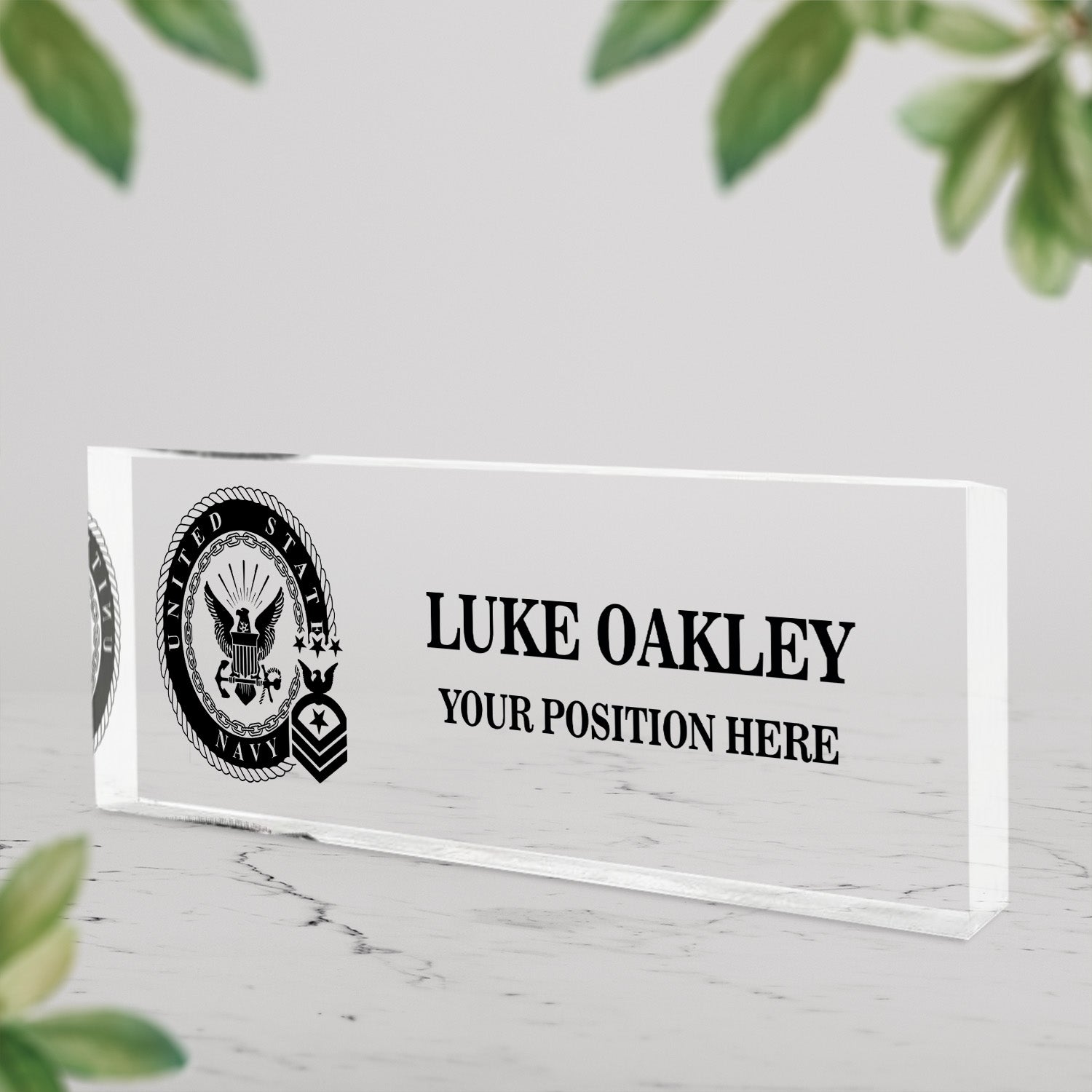 Personalized US Navy Desk Acrylic Plaque