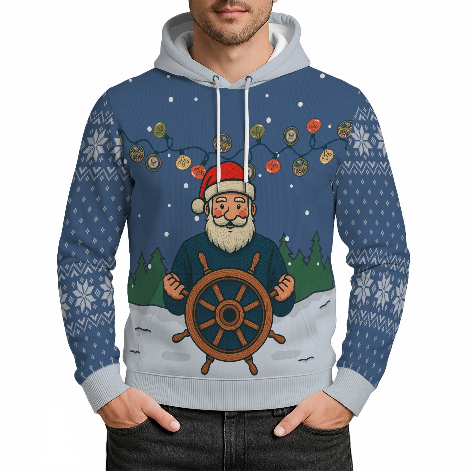 US Navy Xmas 3D All Over Print Hoodie