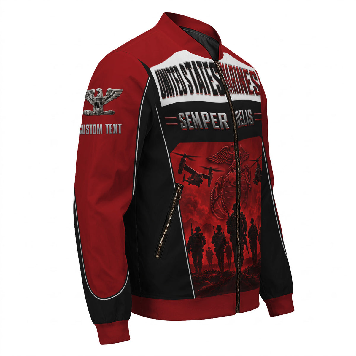 Custom Name Rank U.S. Marine Corps Military Bomber Jacket
