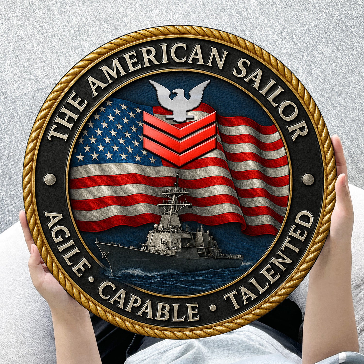 The American Sailor – US Navy Round Sign