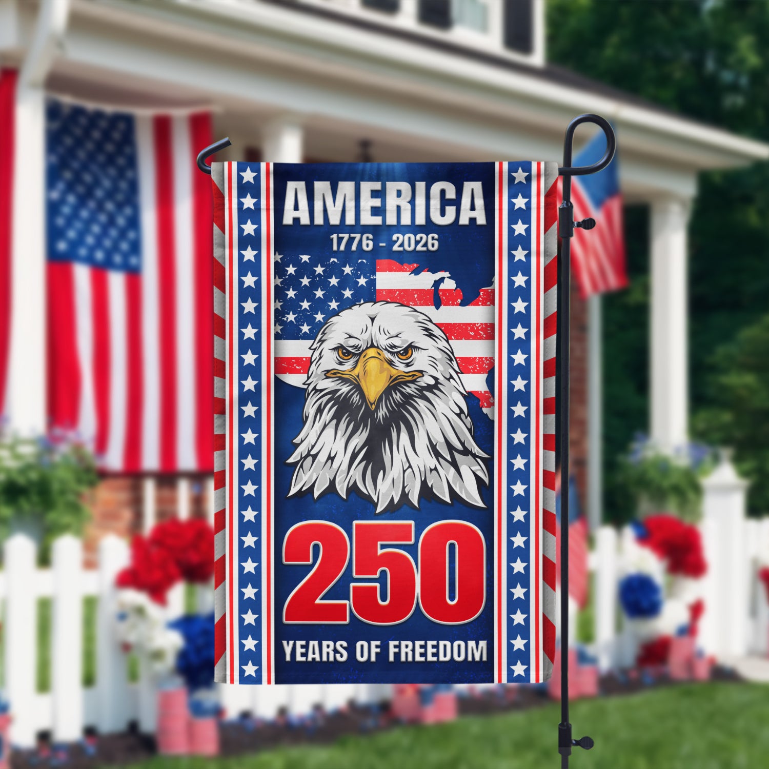 America 1776 - 2026 250 Years Of Freedom Garden Flag 12''x18'' Twin-Side Printing
