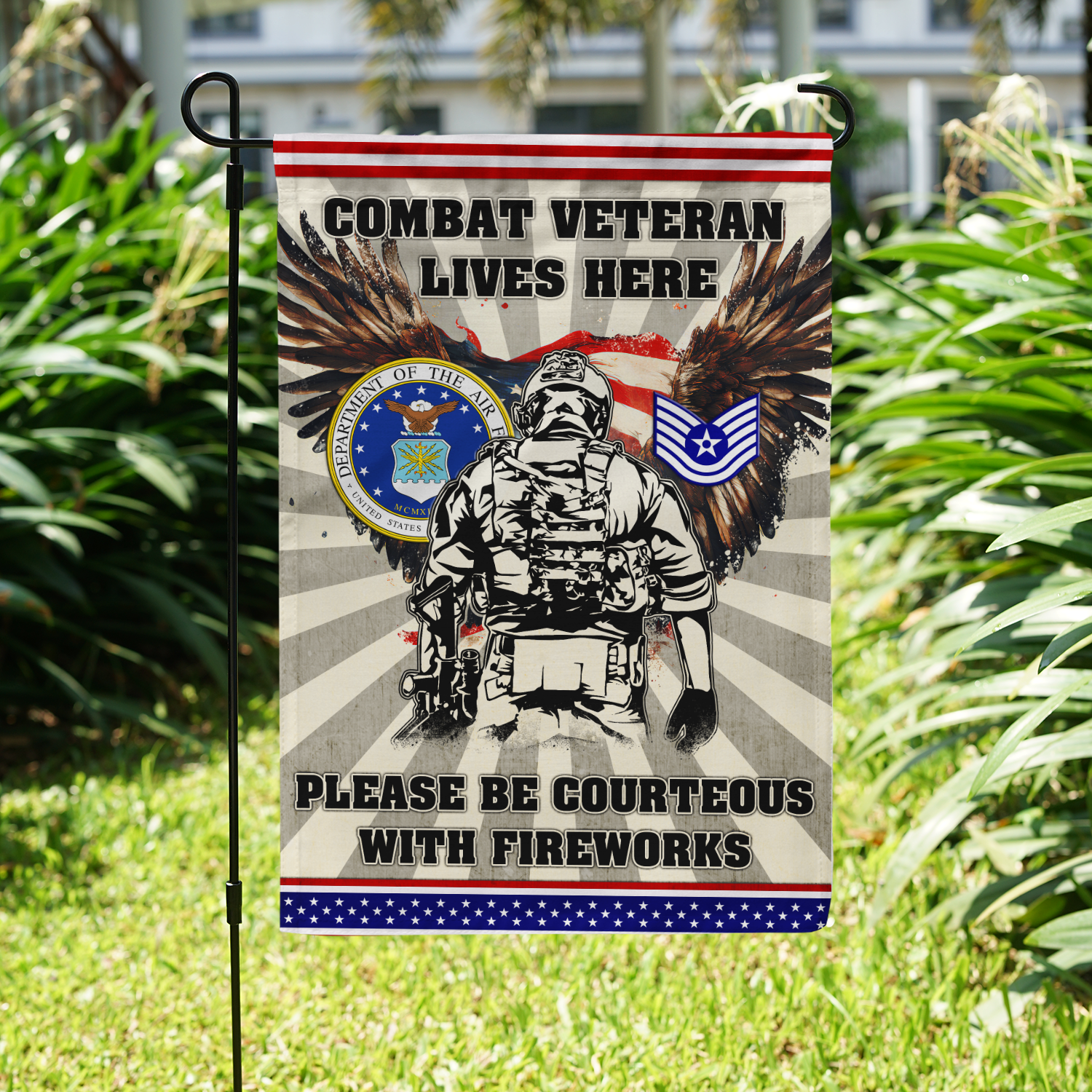 Personalized US Military Logo/Insignia KFLAG04 Garden Flag, House Flag Twin-Side Printing