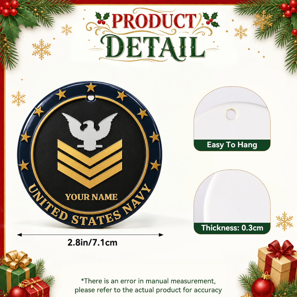 Personalized Air Force Ceramic Ornament Custom Military Rank and Text Gift