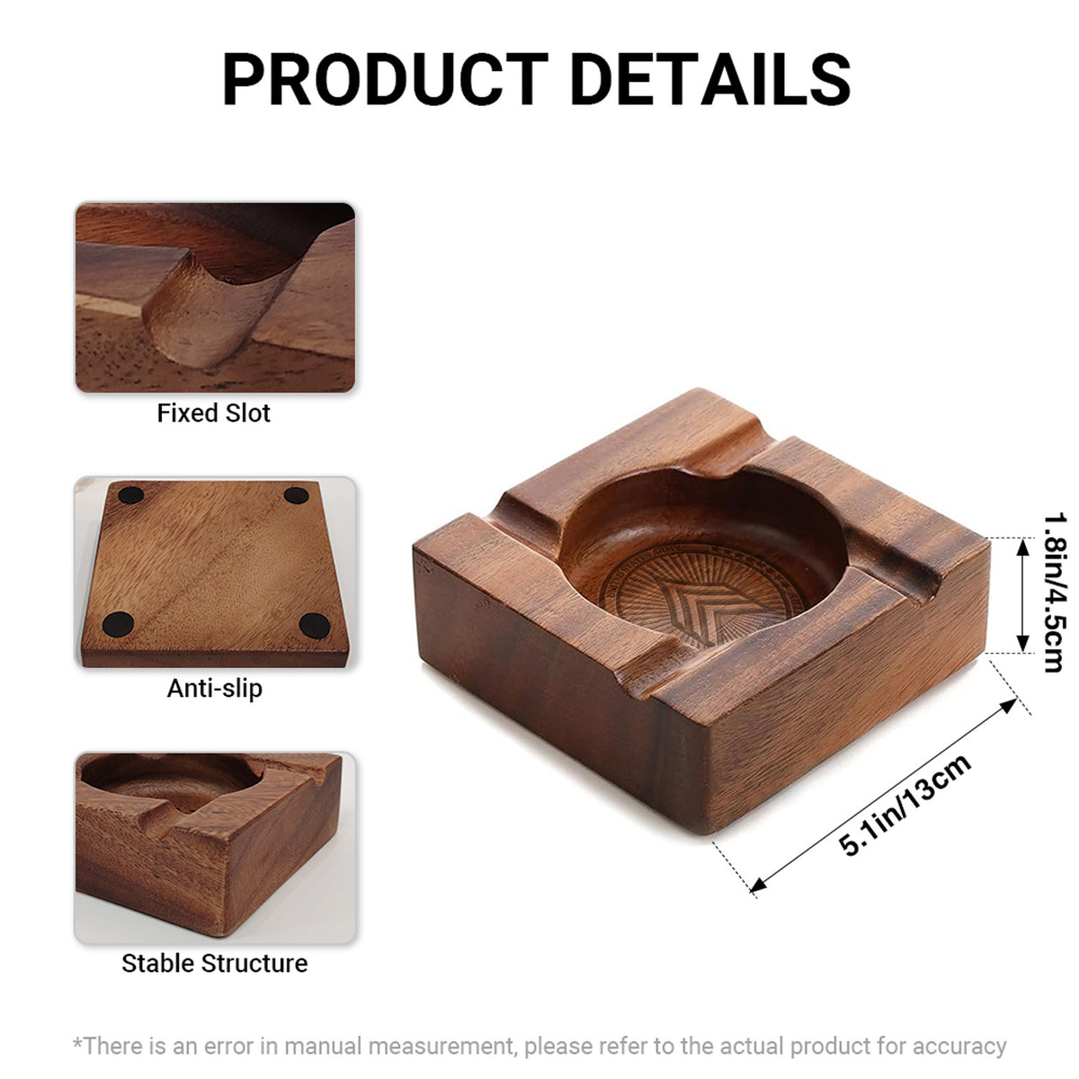 Personalized Army Veteran Cigar Ashtray Custom Military Rank and Text