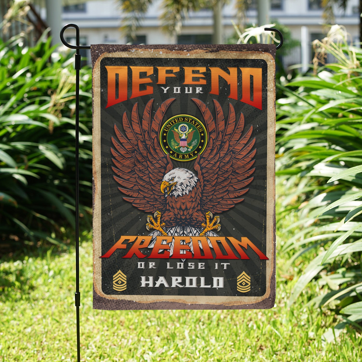 Personalized US Military Logo/Insignia And Text KFLAG13 Garden Flag, House Flag Twin-Side Printing