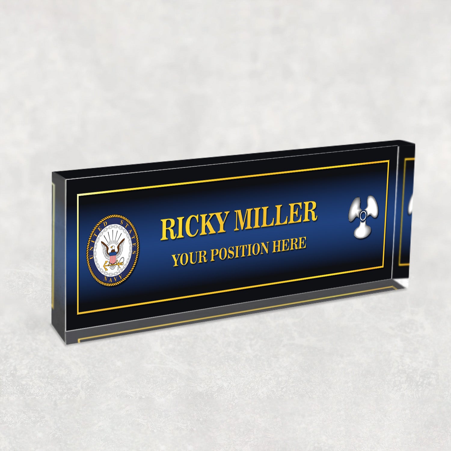 US Navy Personalized Acrylic Plaque – Custom Desk Gift